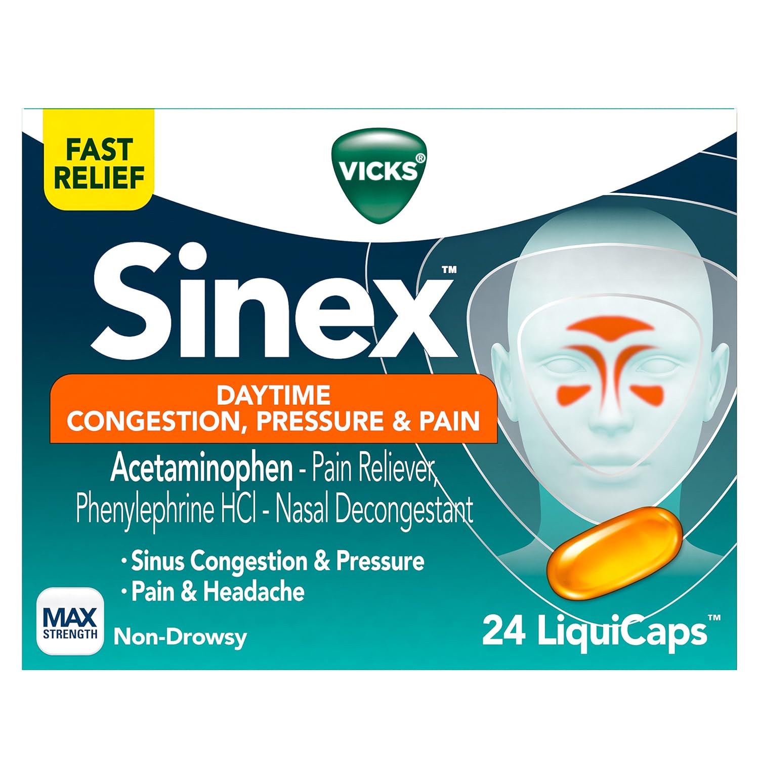Vicks Sinex Daytime Liqui Capsules, 24 Count