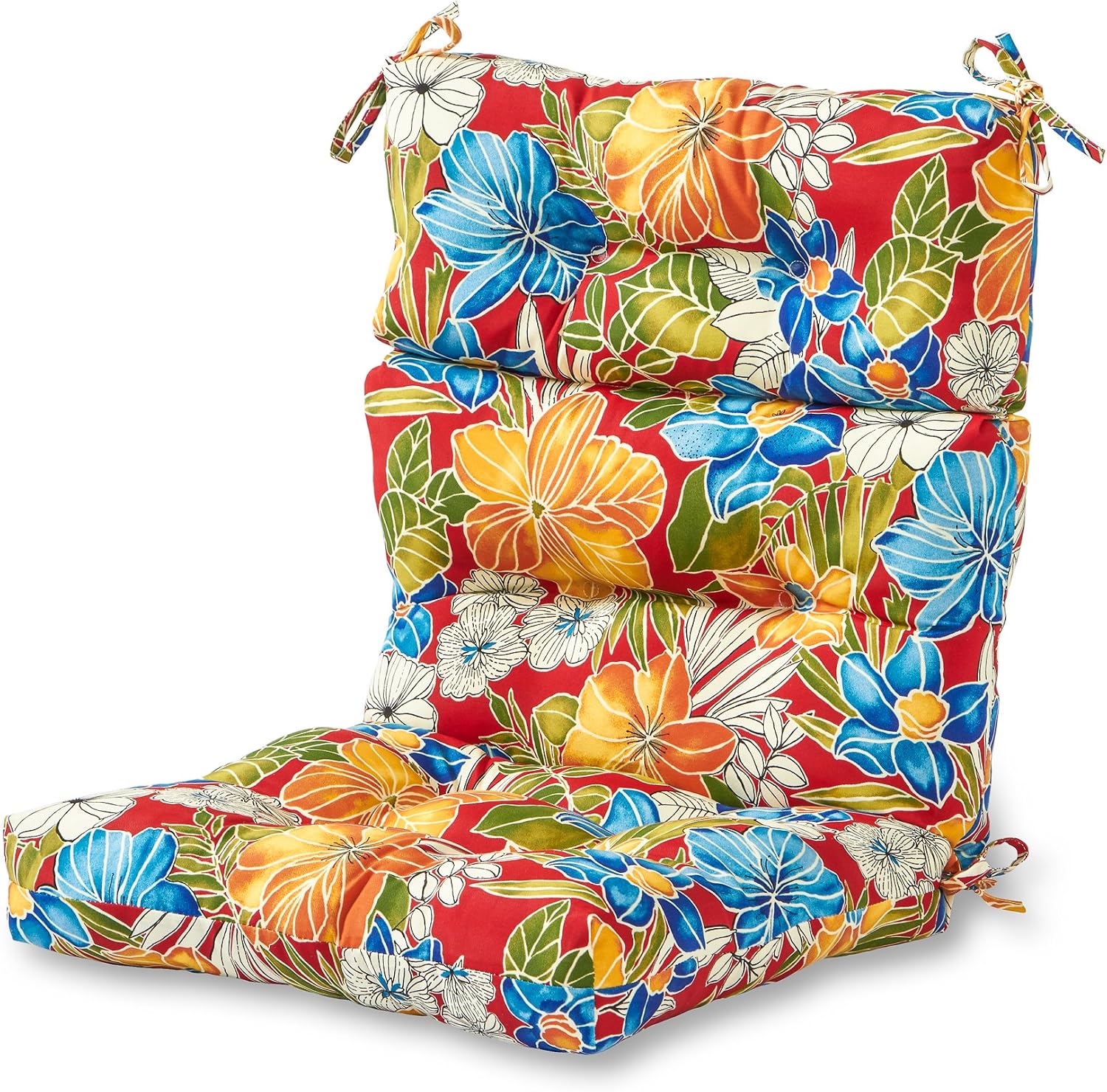 Greendale Home Fashions Outdoor 44x22-inch High Back Chair Cushions (Set of 2), Cement