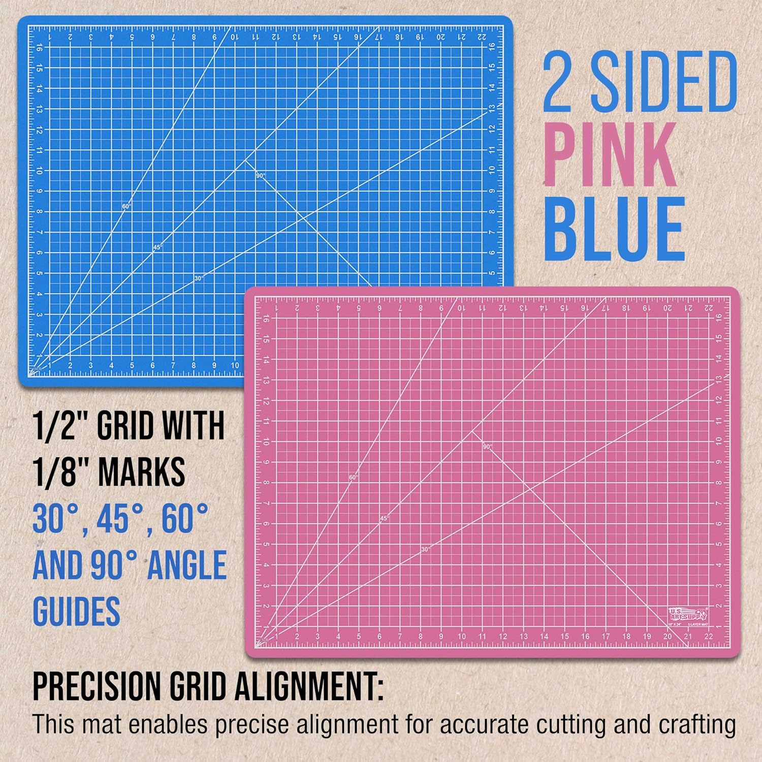 U.S. Art Supply 18" x 24" Self-Healing Cutting Mat 5-Ply - Double-Sided Green/Black Craft Mat, Non-Slip Cutting Mats for Crafts, Sewing, Quilting, Scrapbooking | Double-Sided Green/Black Craft Mat, Non-Slip Cutting Mats for Crafts, Sewing, Quilting, Scra…