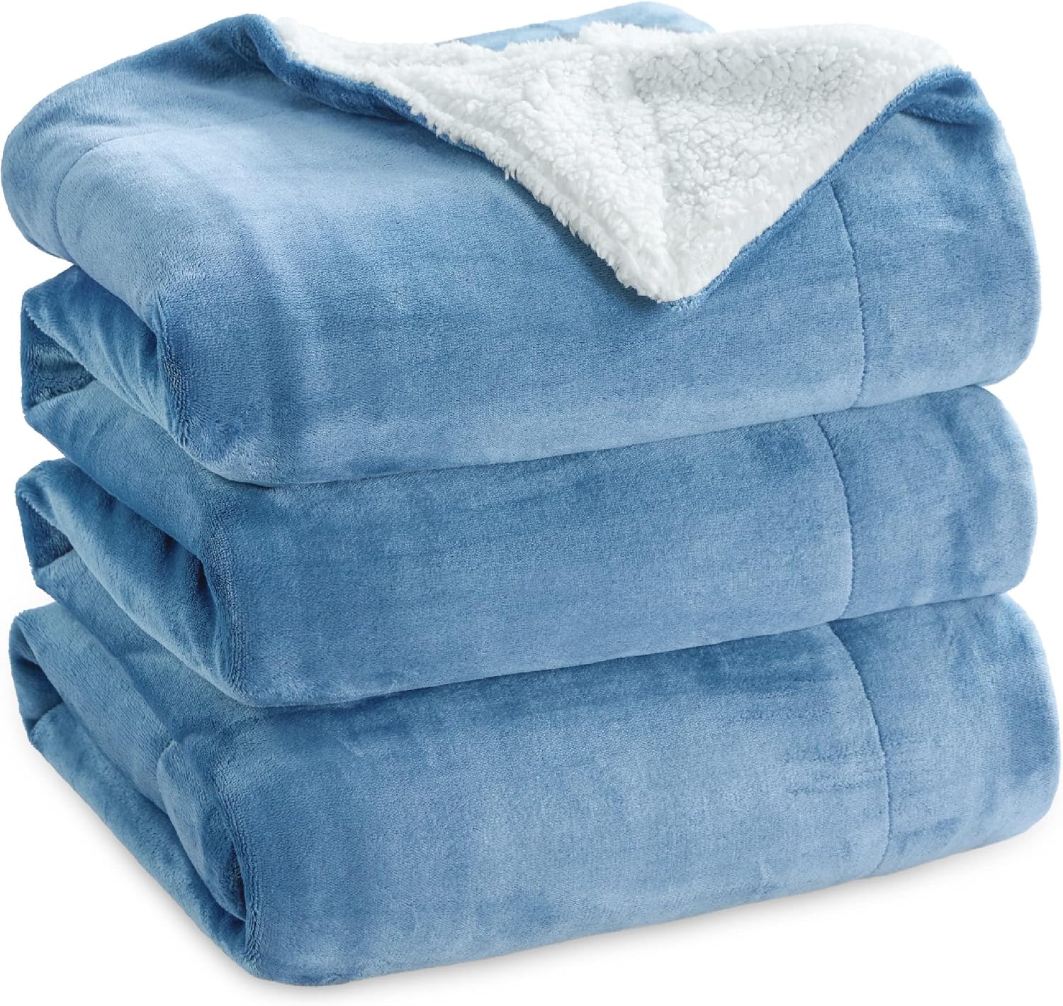 Bedsure GentleSoft Sherpa Fleece Throw Blanket for Couch, Non-Heated, Thick & Warm Cozy Blanket for Winter Fall, Soft Fuzzy Plush Throw Gifts for Women and Men, Grey, 50x60 Inches