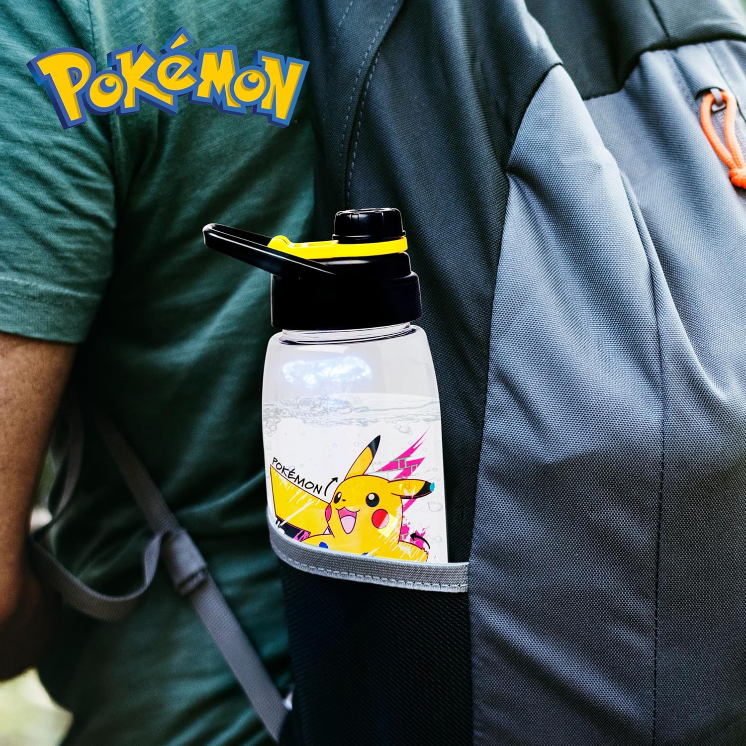 Silver Buffalo Pokémon Skate Graffiti, Water Bottle, 28oz