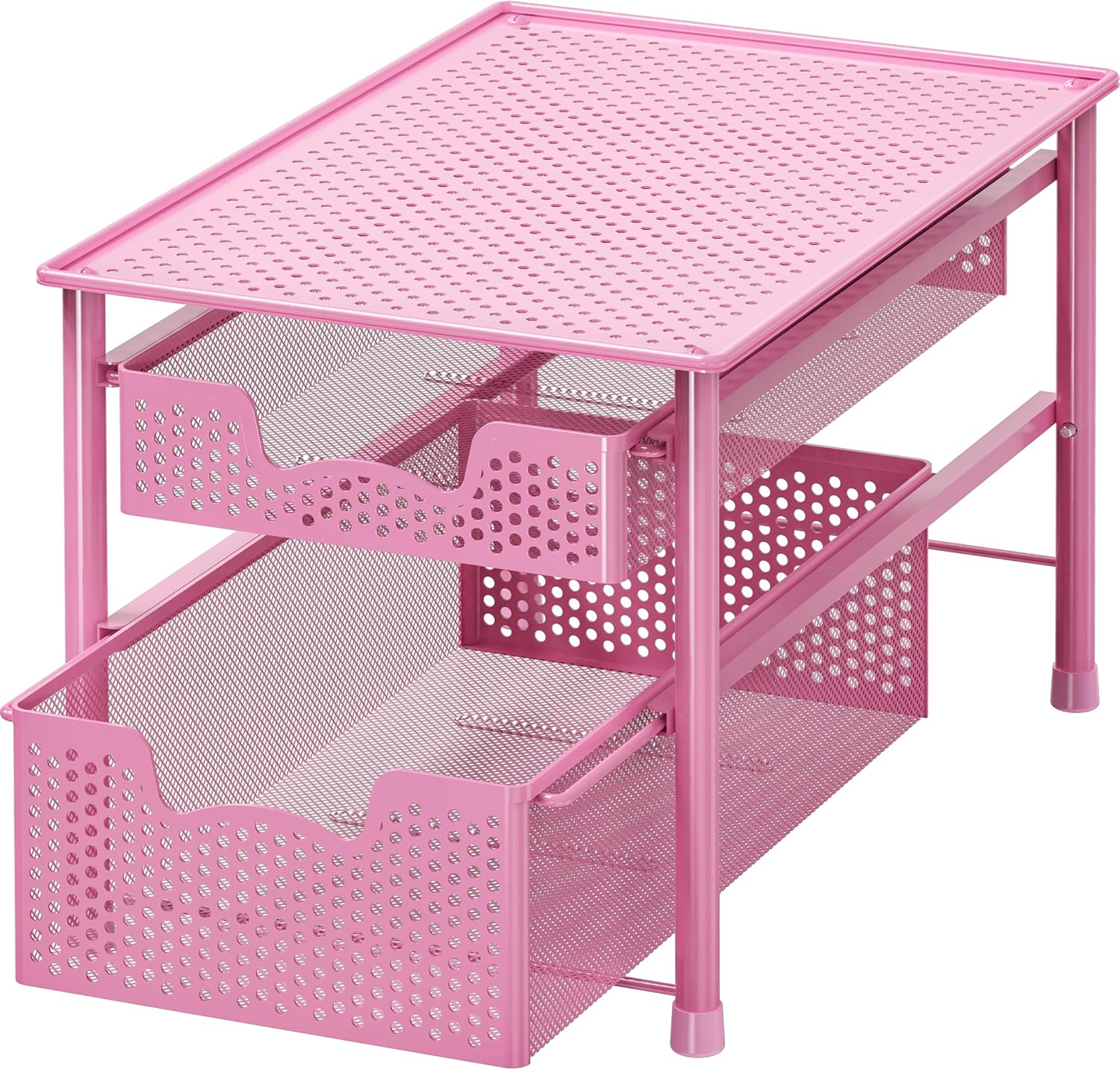 Simple Houseware Stackable 3 Tier Sliding Basket Organizer Drawer, Silver
