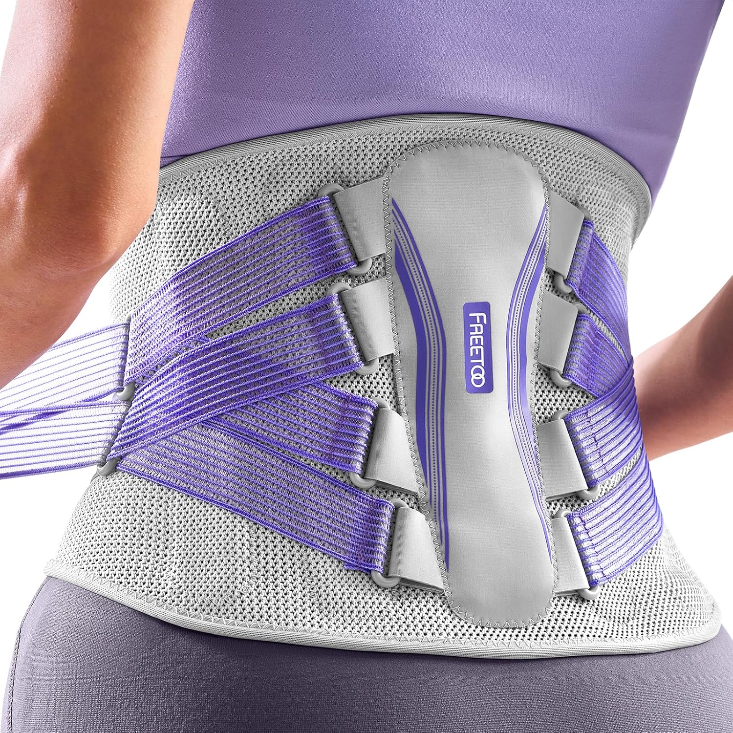 FREETOO Lower Back Brace For Women For Pain, Lumbar Back Support Brace | 3D Knitted Fabric,Metal Plate,Lumbar Pad, Herniated Disc,Sciatica,Strain,Scoliosis, Work,Heavy Lifting,Driving,Cycling,Gym