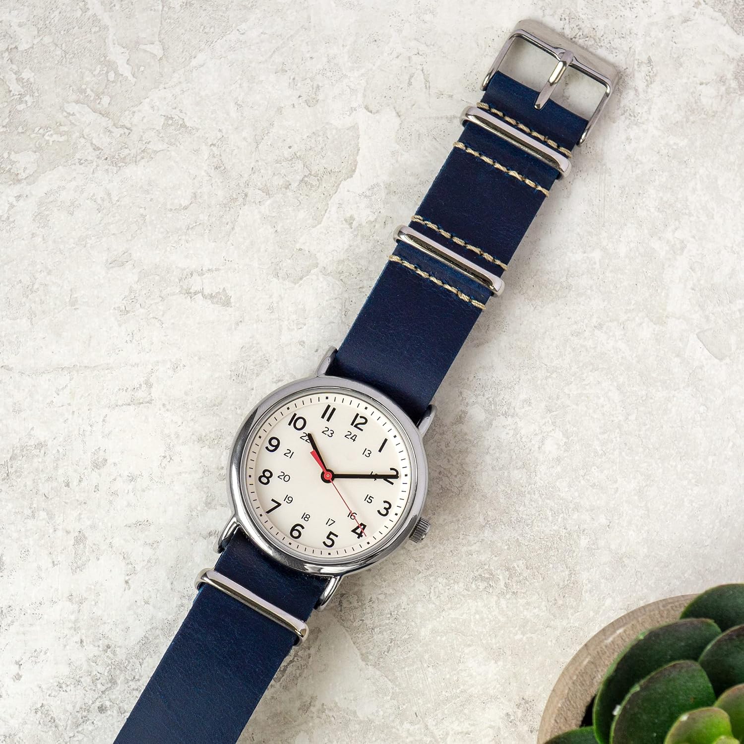 Benchmark Leather Watch Band - Crazy Horse Oiled Leather One-Piece Watch Straps for Men or Women - 18mm, 20mm, 22mm or 24mm Widths