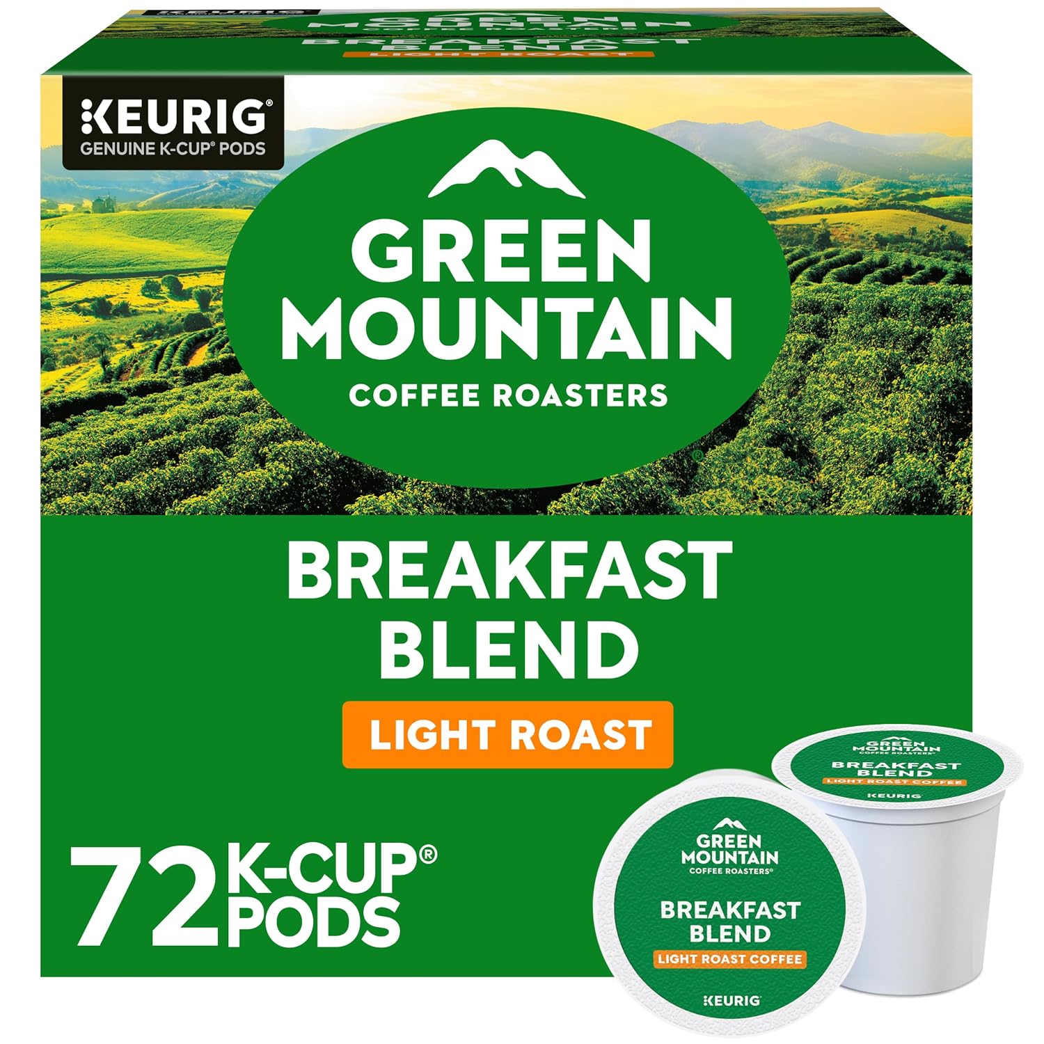 Green Mountain Coffee Roasters Breakfast Blend Single-Serve Keurig K-Cup Pods, Light Roast Coffee, 96 Count
