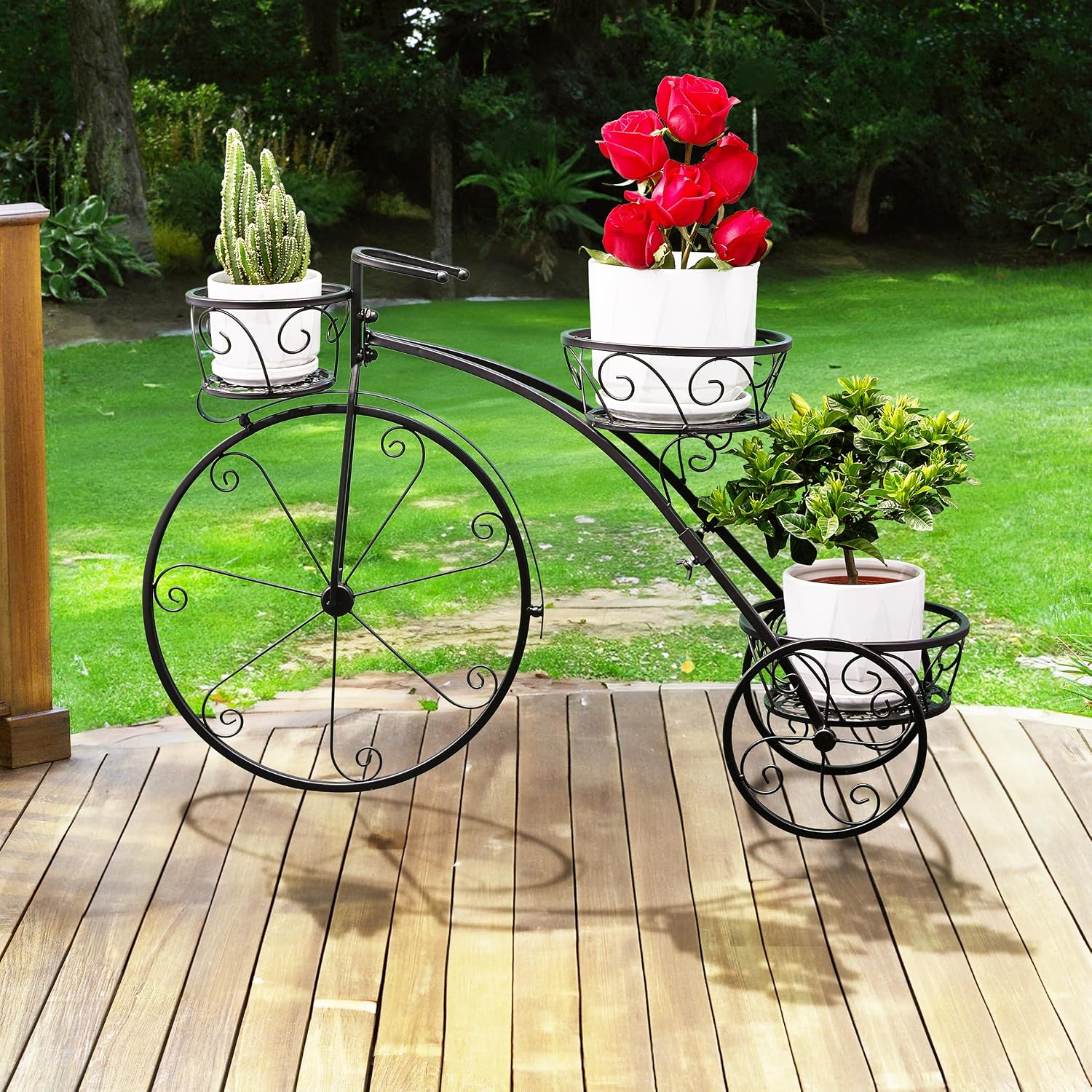 Sorbus® Garden Cart Stand & Flower Pot Plant Holder Display Rack, 6 Tiers, Parisian Style - Perfect for Home, Garden, Patio (Bronze)