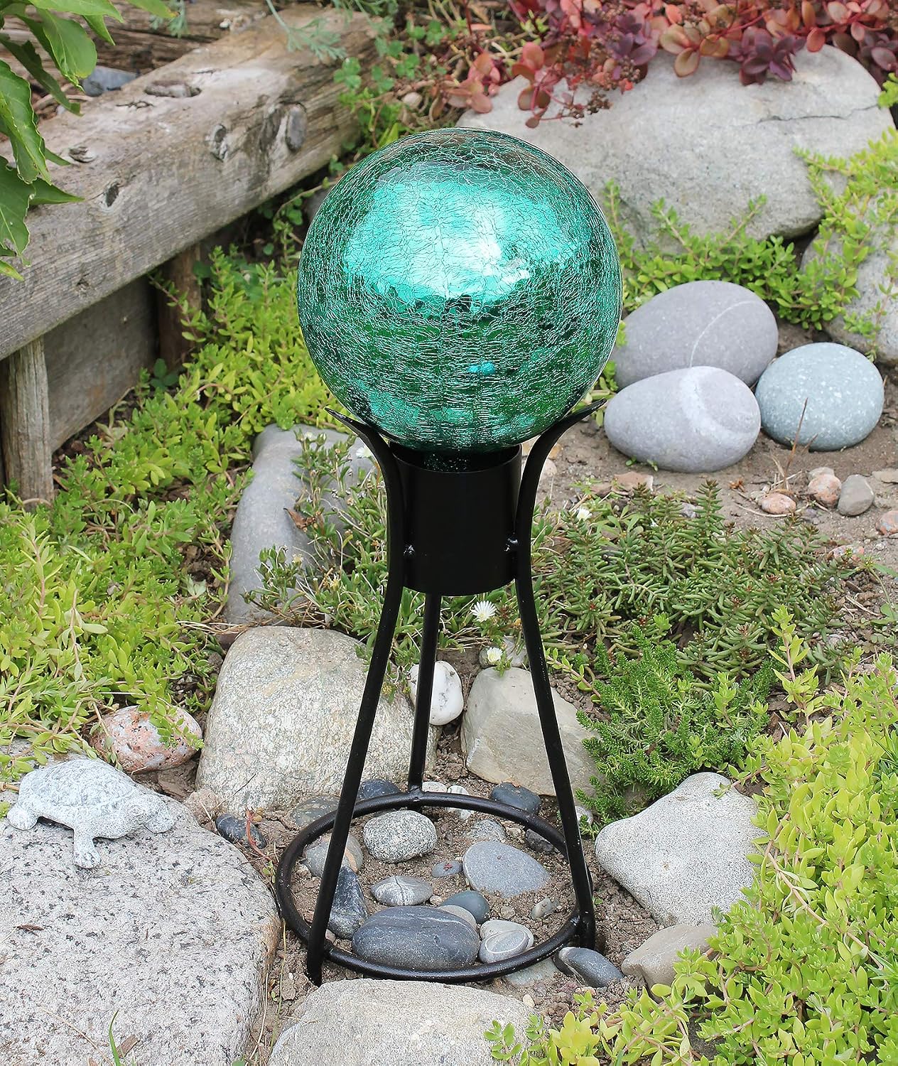 Achla Designs G10-FG-C Gazing, Fern Green 10 inch Glass Garden Globe Ball Sphere, 10
