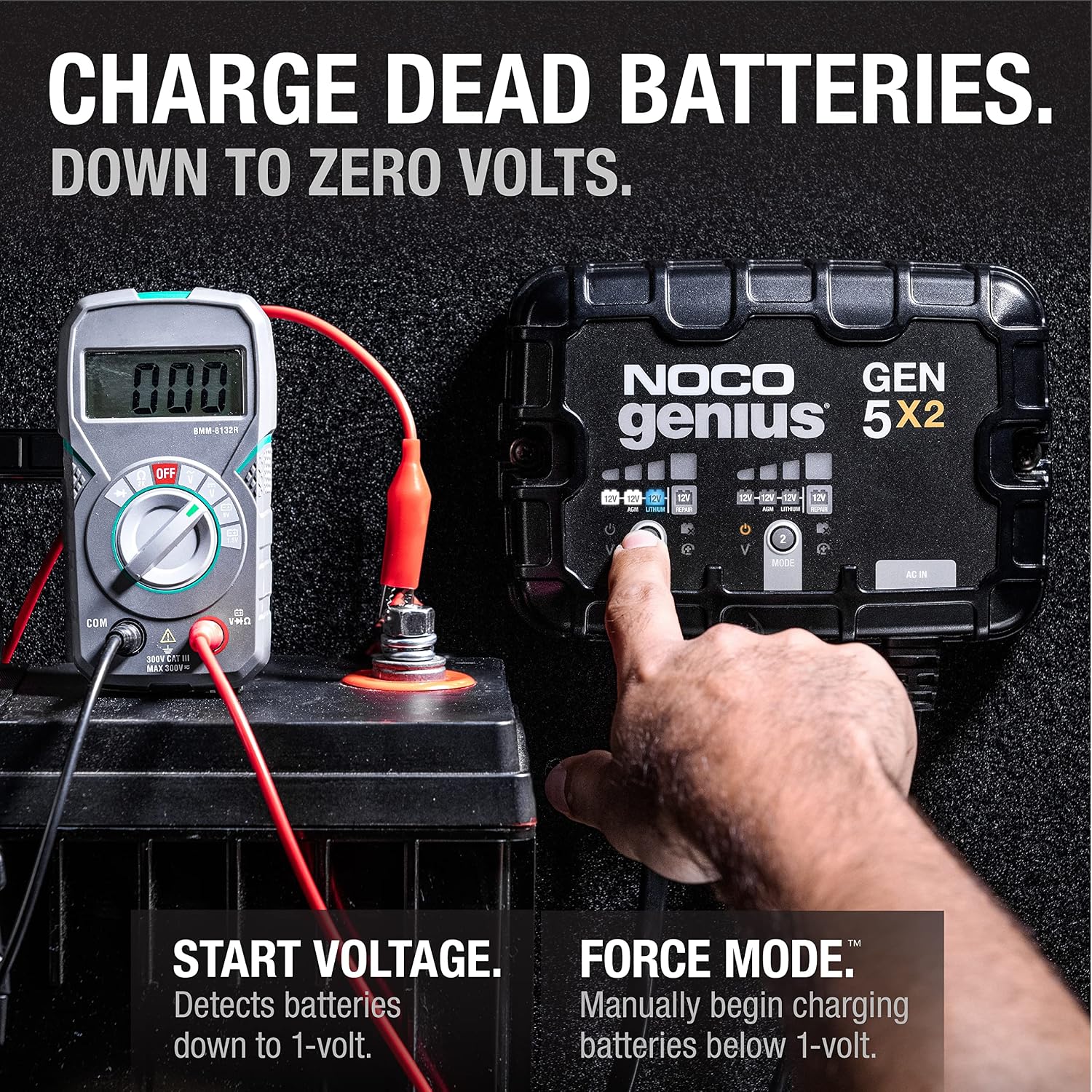 NOCO GEN5X2 12V 10A 2-Bank OnBoard Marine Battery Charger & Maintainer