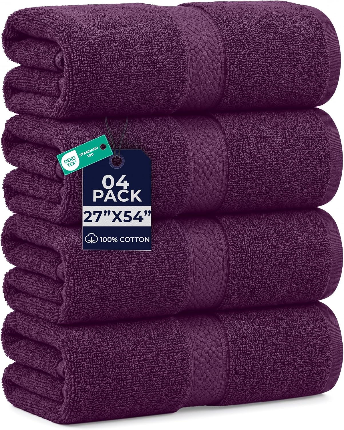 DAN RIVER 24 Pack Cotton Wash Cloths Set for Showering [12x12] White