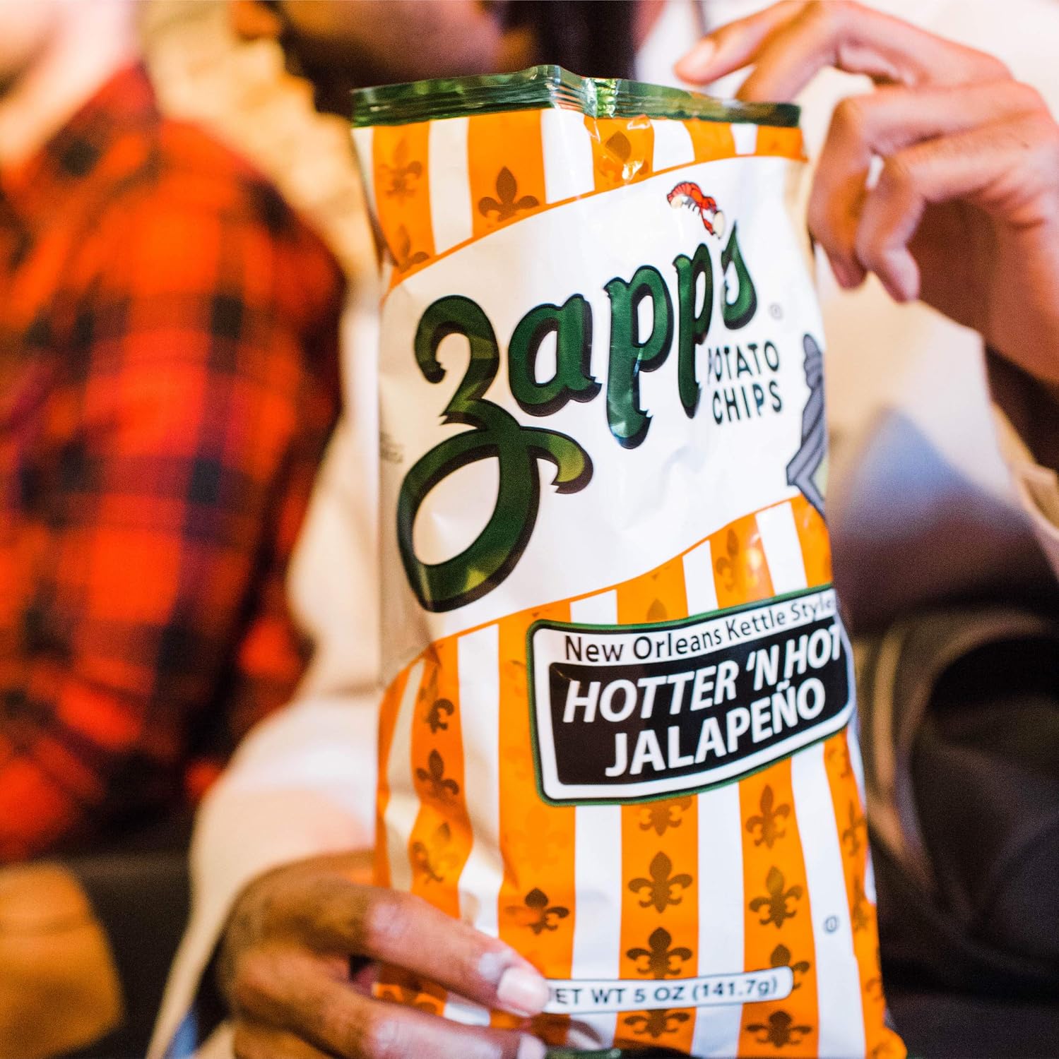 Zapp’s New Orleans Kettle-Style Potato Chips Hotter n Hot Jalapeno Flavor (2 oz Bags, 25 Count), Crunchy Chips with a Spicy Kick, Perfect On-The-Go, Gluten Free Snack