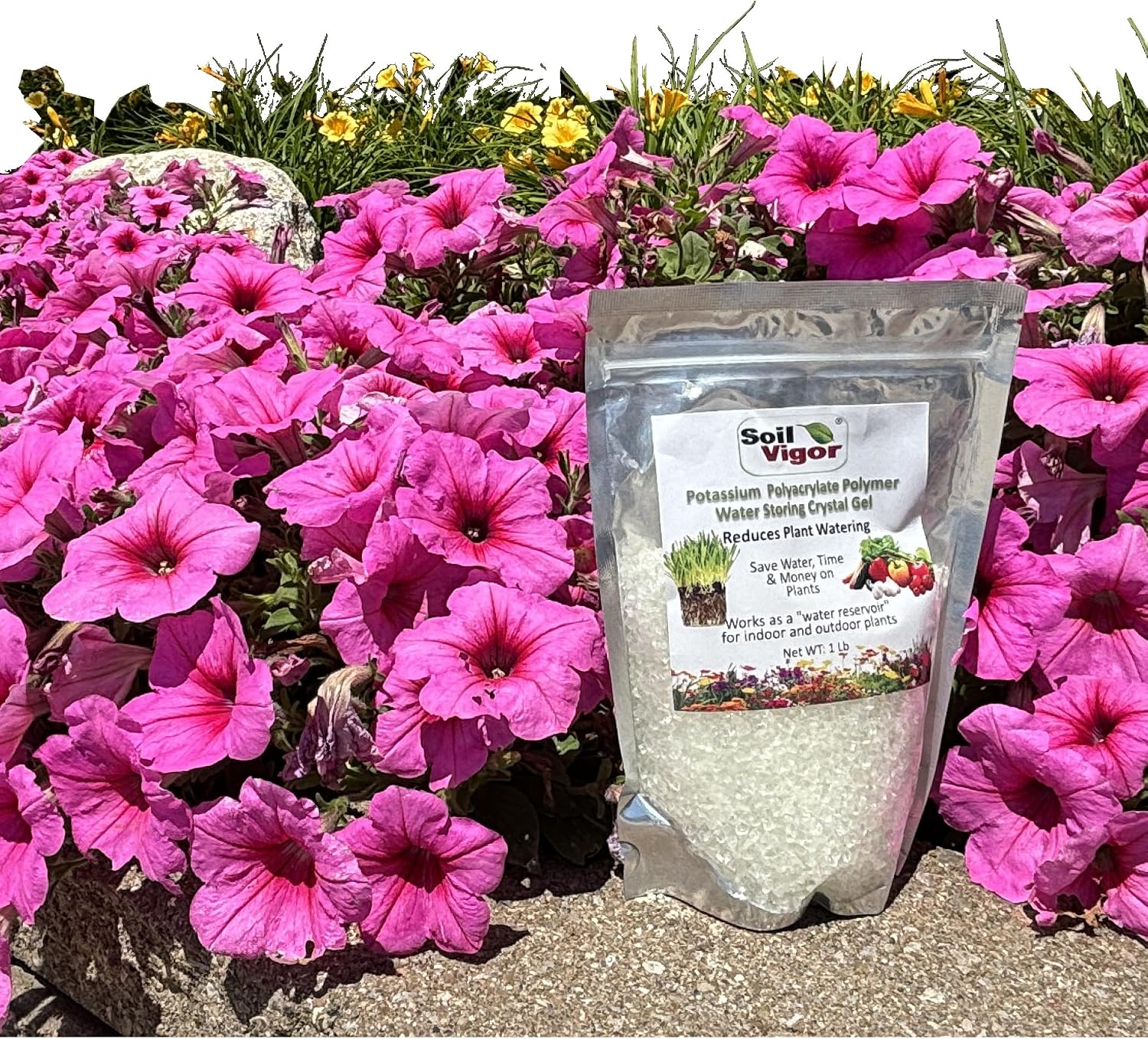 Organic Fertilizer Humic Acid with Potassium Based Super Absorbent Polymer for Lawn and Garden, Soil Vigor ™ 5 Pounds Bag (1)