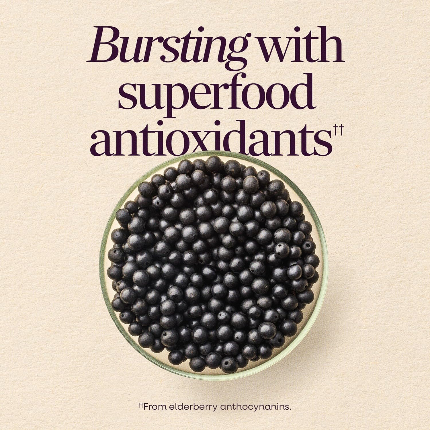 Nature's Way Sambucus Elderberry Gummies for Immune Support* Ages 4+, 60 ct | Immune Gummy with Black Elderberry Extract, Vitamin C, D3, Zinc
