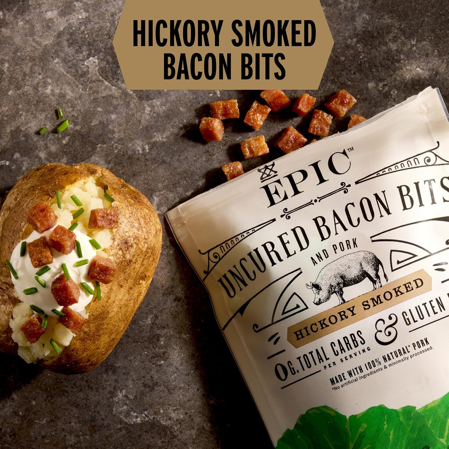 EPIC Provisions Hickory Smoked Bacon Bits, Gluten-Free, 3 oz