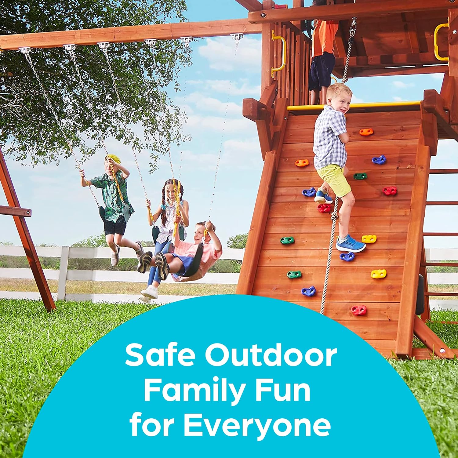 Jungle Gym Kingdom Swing Set Hangers - 2 Heavy Duty Brackets with Locking Snap Hooks for Porch, Patio