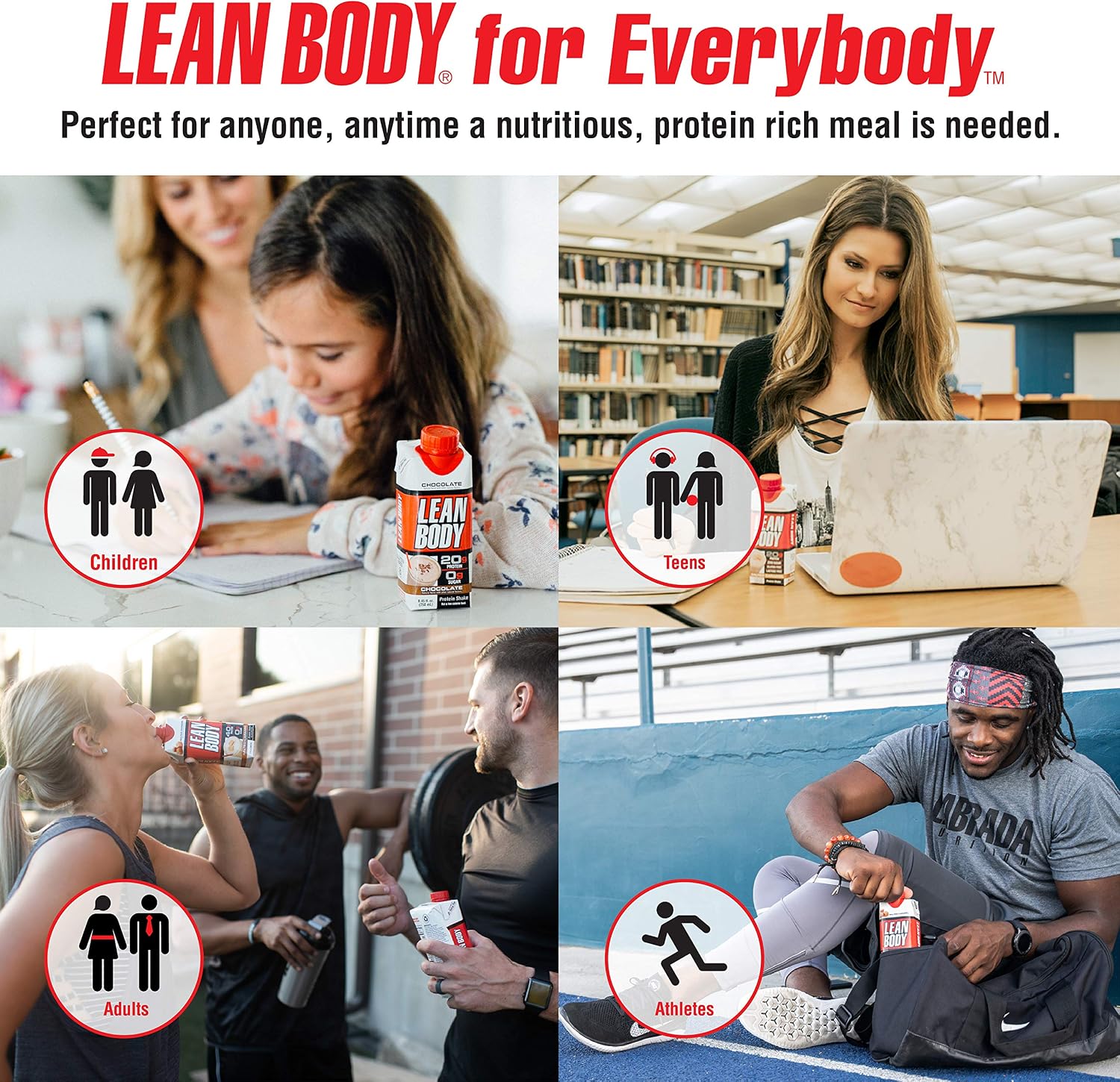 Labrada Lean Body Ready-to-Drink Chocolate Protein Shake, 40g Protein, Whey Blend, 0 Sugar, Gluten Free, 22 Vitamins & Minerals, LABRADA, 17 Fl Oz (Pack of 12)