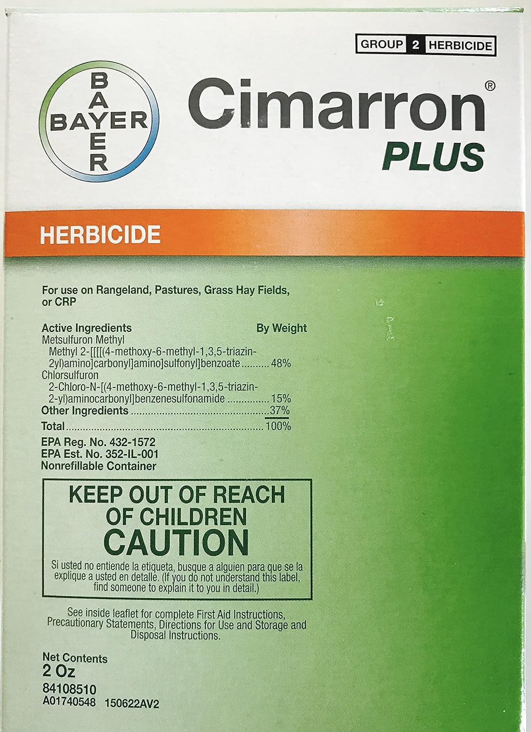 Bayer -Cimarron Plus Range and Pasture Herbicide with Metsulfuron Methyl-2 oz. 6666024