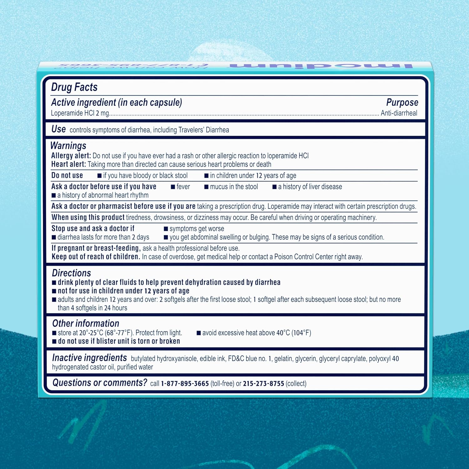 Imodium A-D Diarrhea Relief Softgels, 2mg Loperamide Hydrochloride, 24 Ct | Help Control Symptoms of Diarrhea, Due to Acute Traveler's Diarrhea, Adults 12+