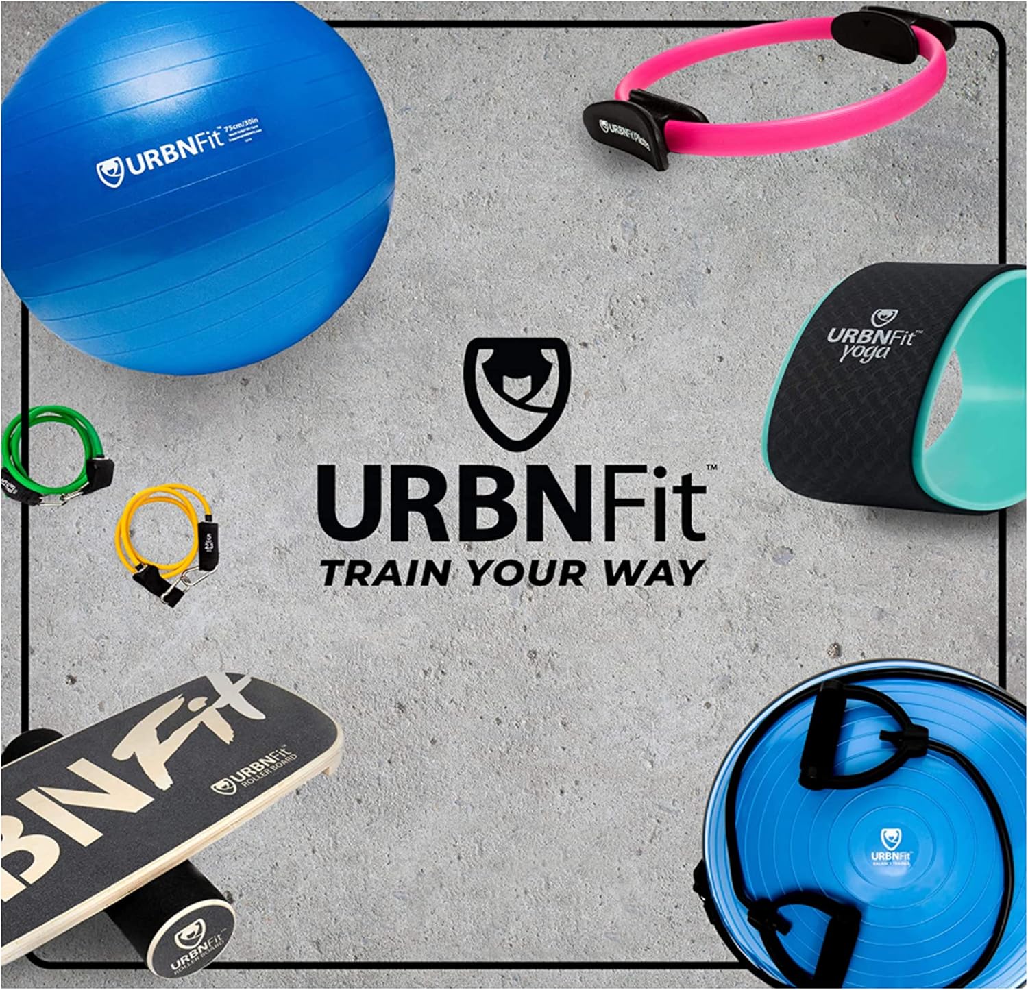URBNFit Exercise Ball - Yoga Ball for Workout Pregnancy Stability - AntiBurst Swiss Balance Ball w/ Pump - Fitness Ball Chair for Office, Home Gym