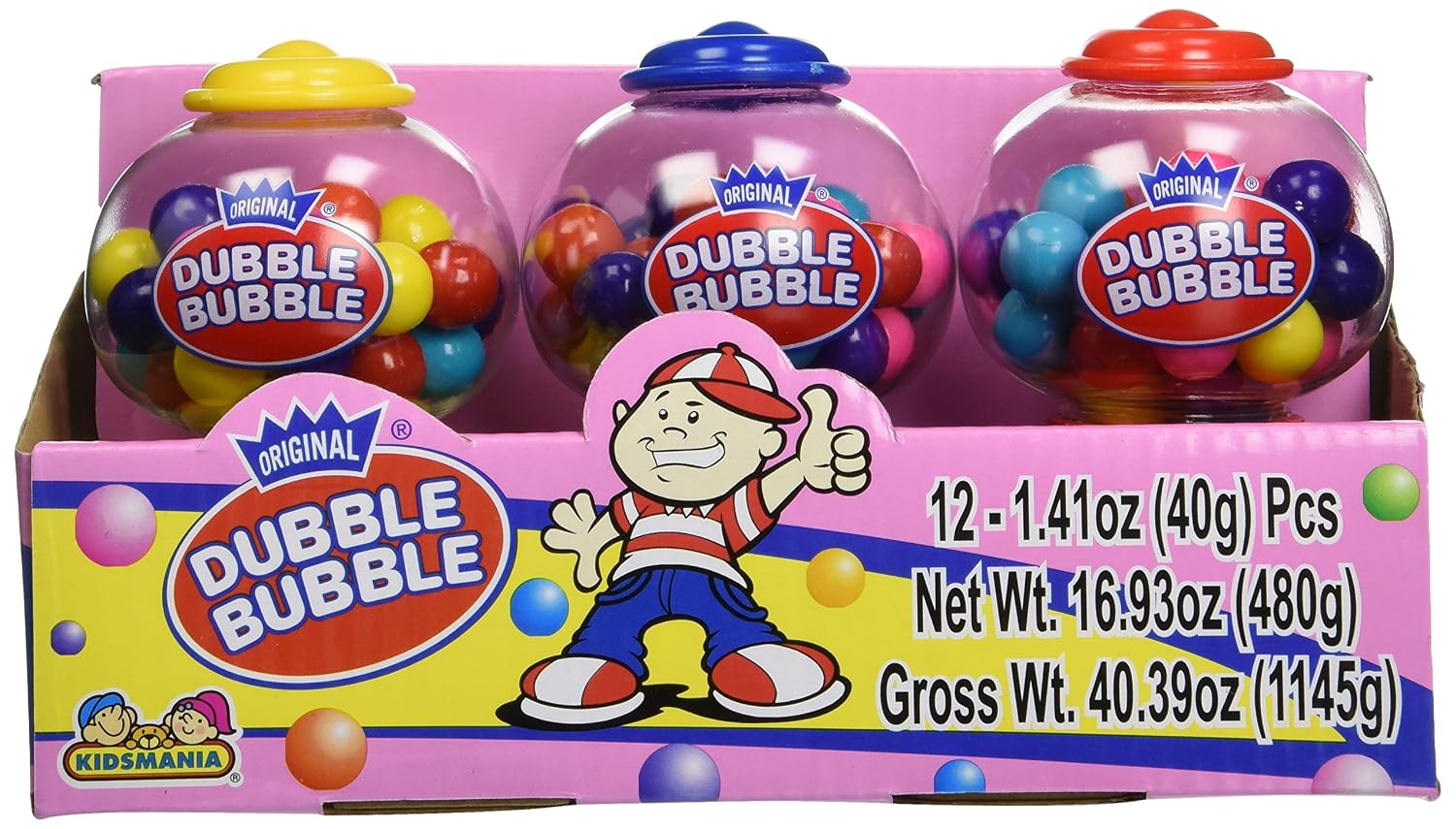 Dubble Bubble Mini Dispenser 12 Pack-1.41 OZ. (40g)