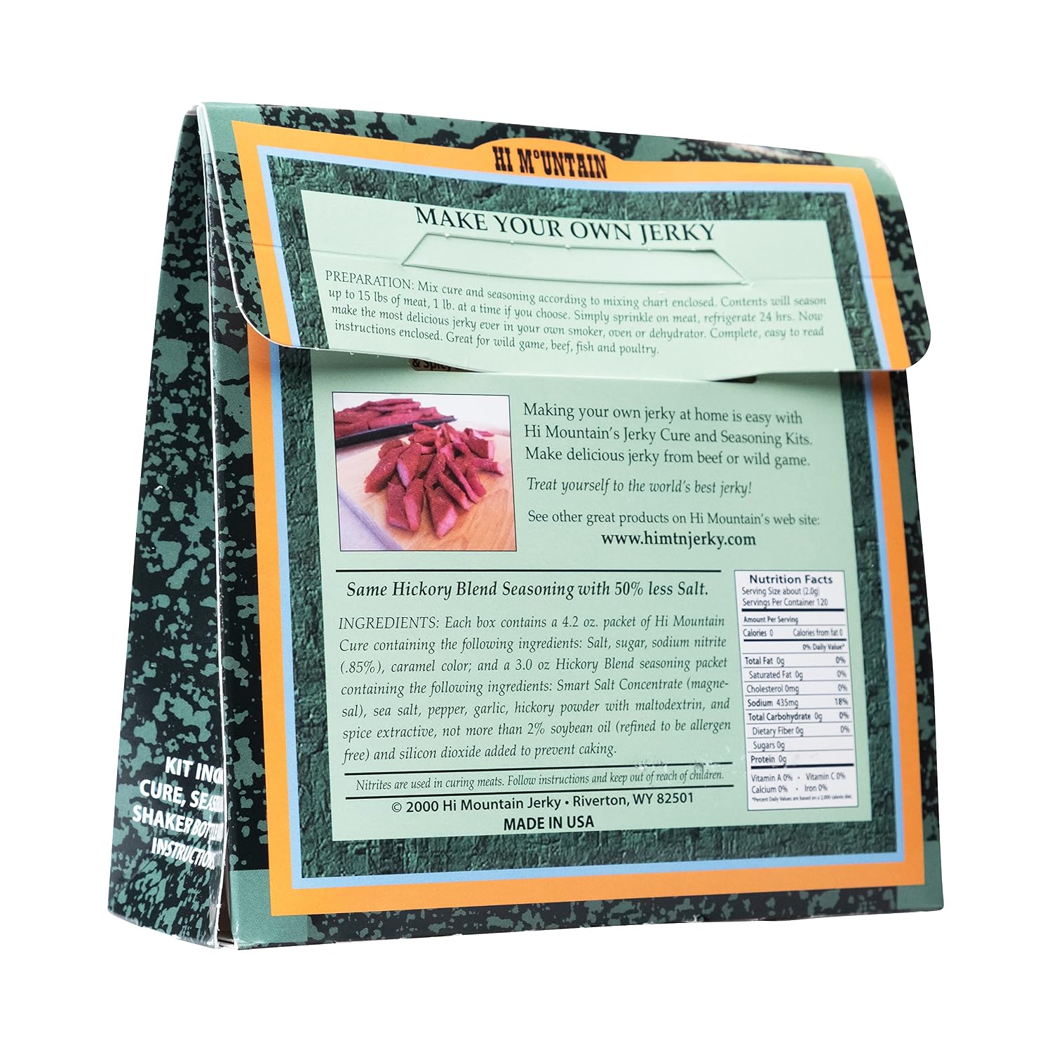 Hi Mountain HUNTERS BLEND Jerky Seasoning and Cure Kit | Low Sodium | Savory hunter-style flavor, perfect beef jerky seasoning for deer, elk, & venison. Smoker, dehydrator, or oven. Makes 15 lbs