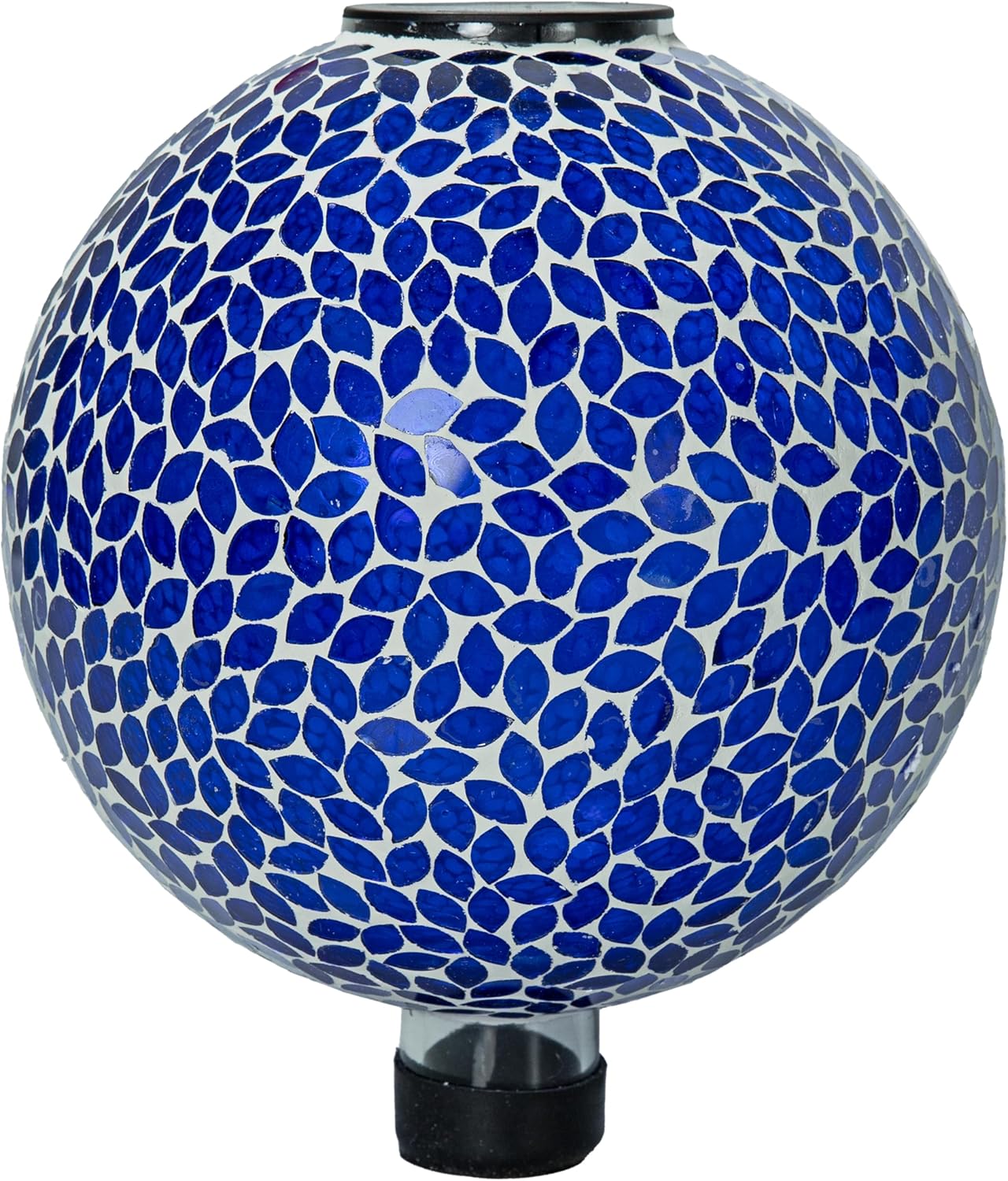 Sunnydaze Solar Gazing Ball for Garden, Mosaic Cool Blooms