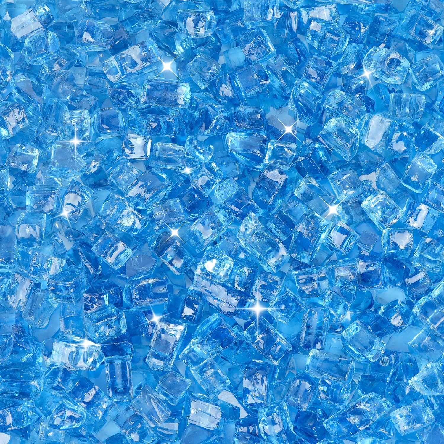 Skyflame 1/4" Pacific Blue Regular Fire Glass for Fire Pit Fireplace