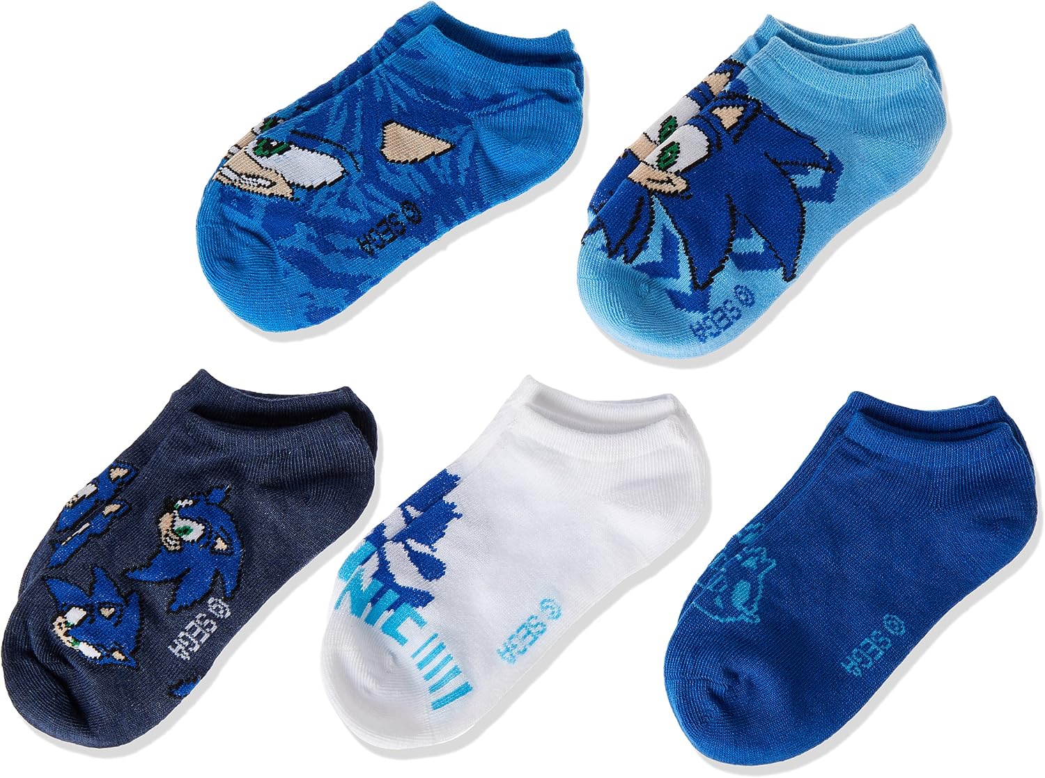 Sonic The Hedgehog boys 5 Pack No Show Socks
