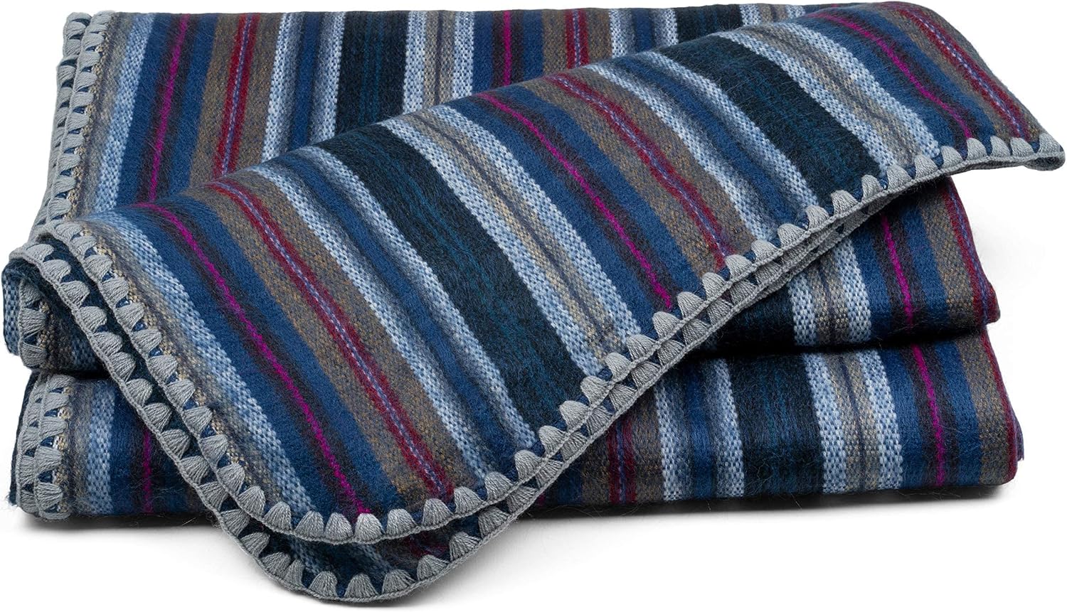 QISU Alpaca Wool Blanket Throw | Large, Beautiful, Warm, Variegated | 85 x 65 inches | Ultra-Soft, Hypoallergenic and Breathable | Non-Itchy or Scratchy Fabric (Green Variegated)