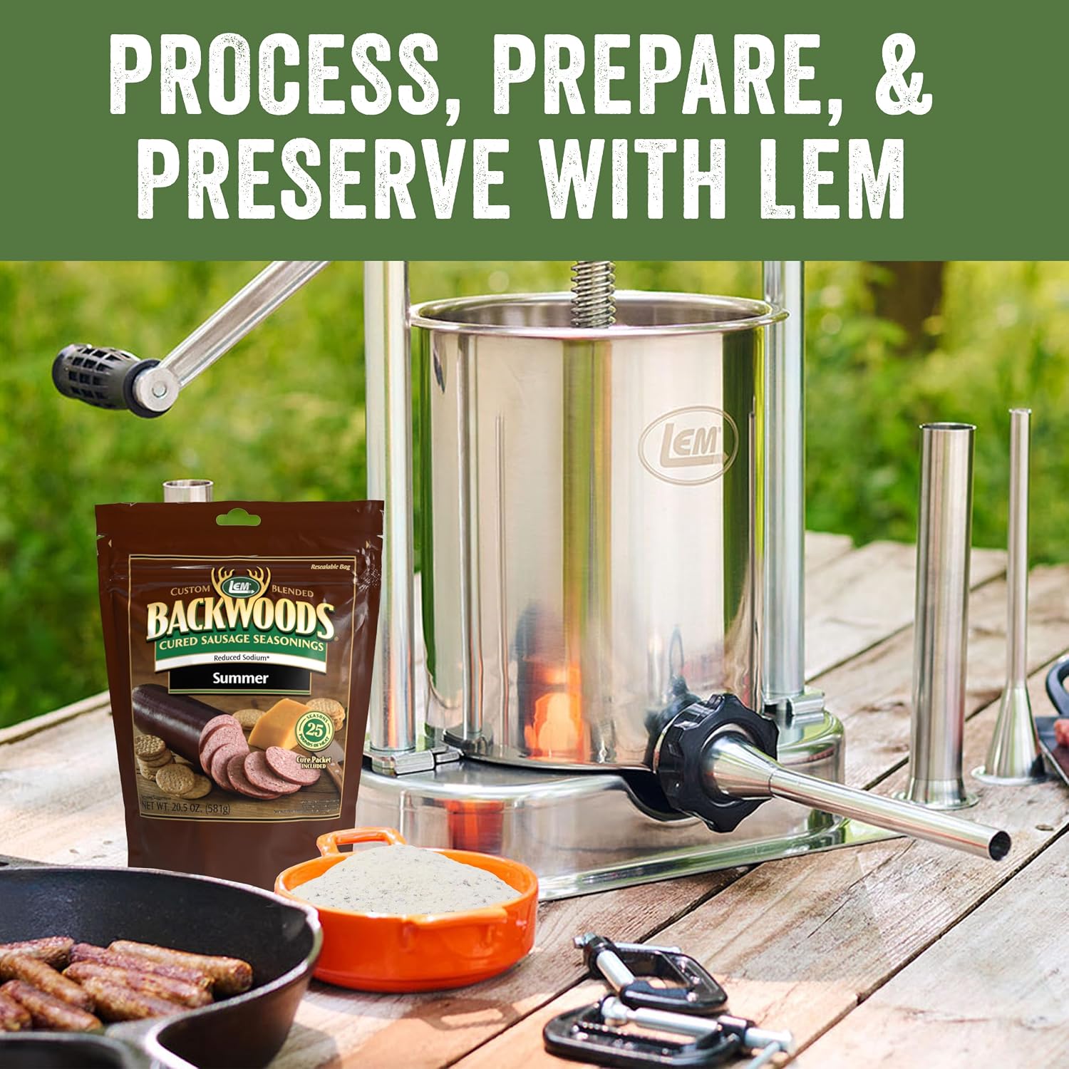 LEM Backwoods Cured Sausage Seasoning with Cure Packet, Jalapeno Summer Sausage