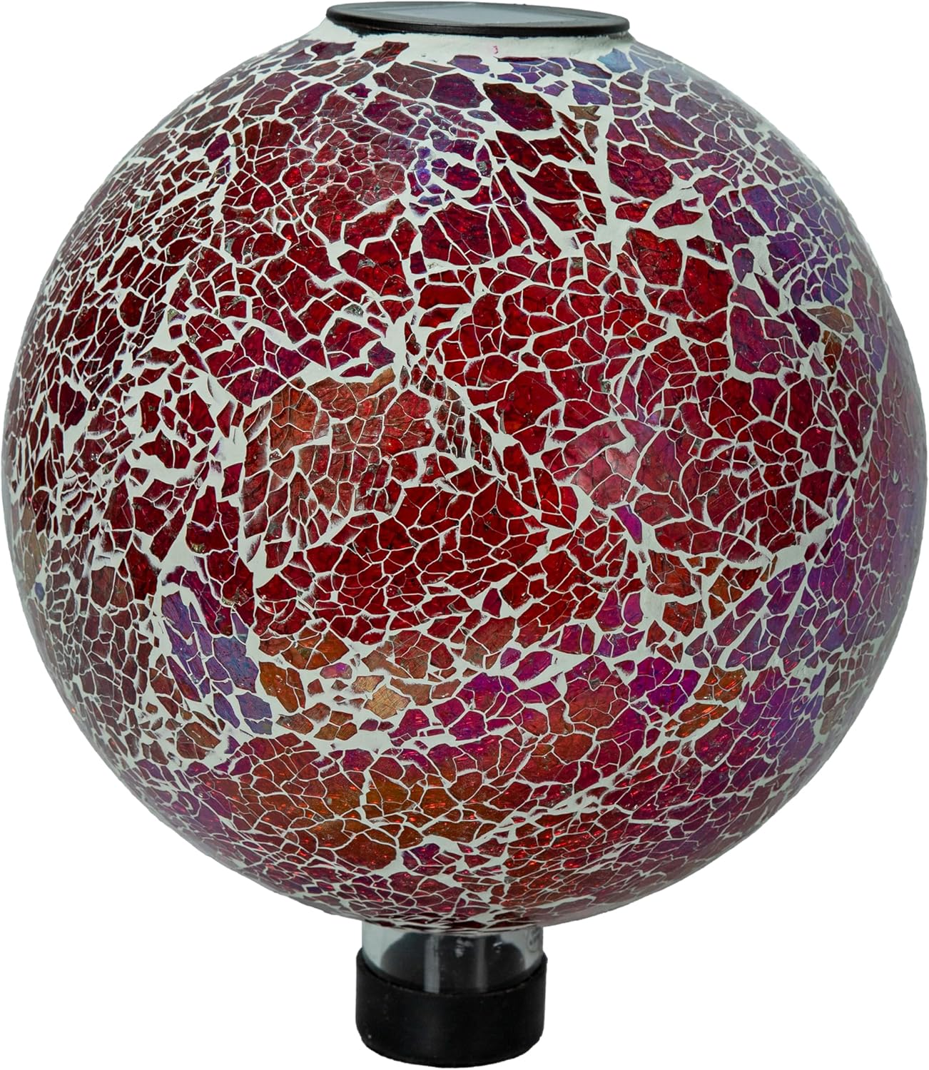 Sunnydaze Solar Gazing Ball for Garden, Mosaic Cool Blooms