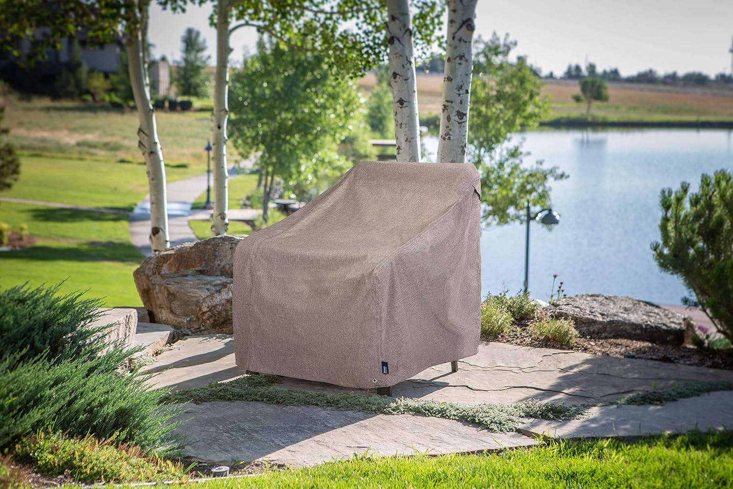 Modern Leisure Garrison Swivel Lounge Patio Chair Cover - Weather-Resistant Fabric - Outdoor Furniture Protection Perfect for Patio, Deck