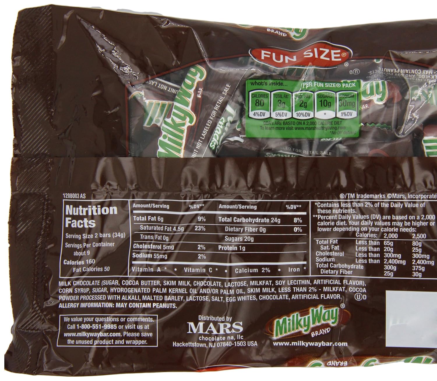 MILKY WAY Milk Chocolate Fun Size Candy Bars 11.24-Ounce Bag (Pack of 6)