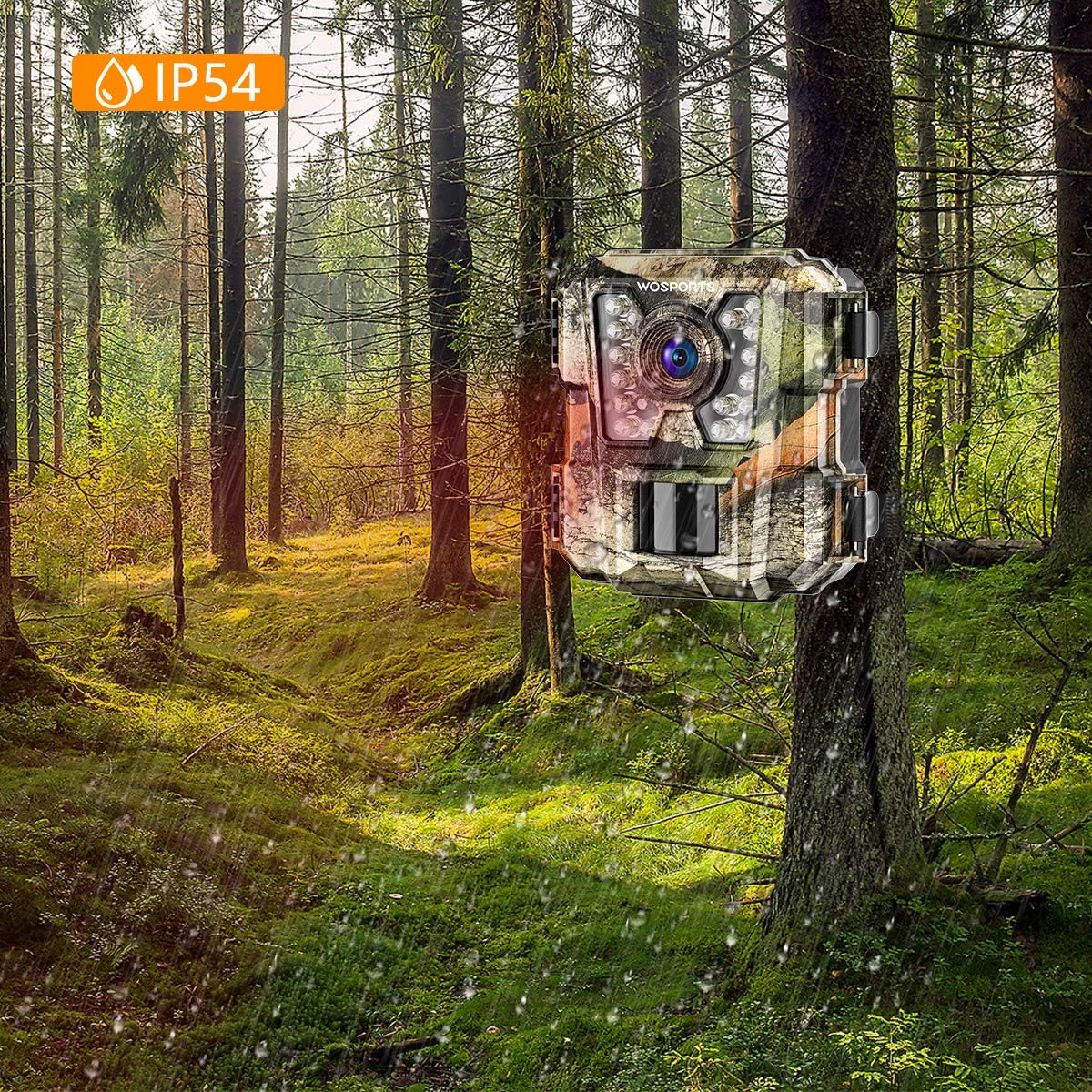 WOSPORTS Mini Trail Camera,30MP 1080P HD Game Camera Motion Activated with IR Night Vision Waterproof Video Deer Cam for Outdoor Wildlife Monitoring