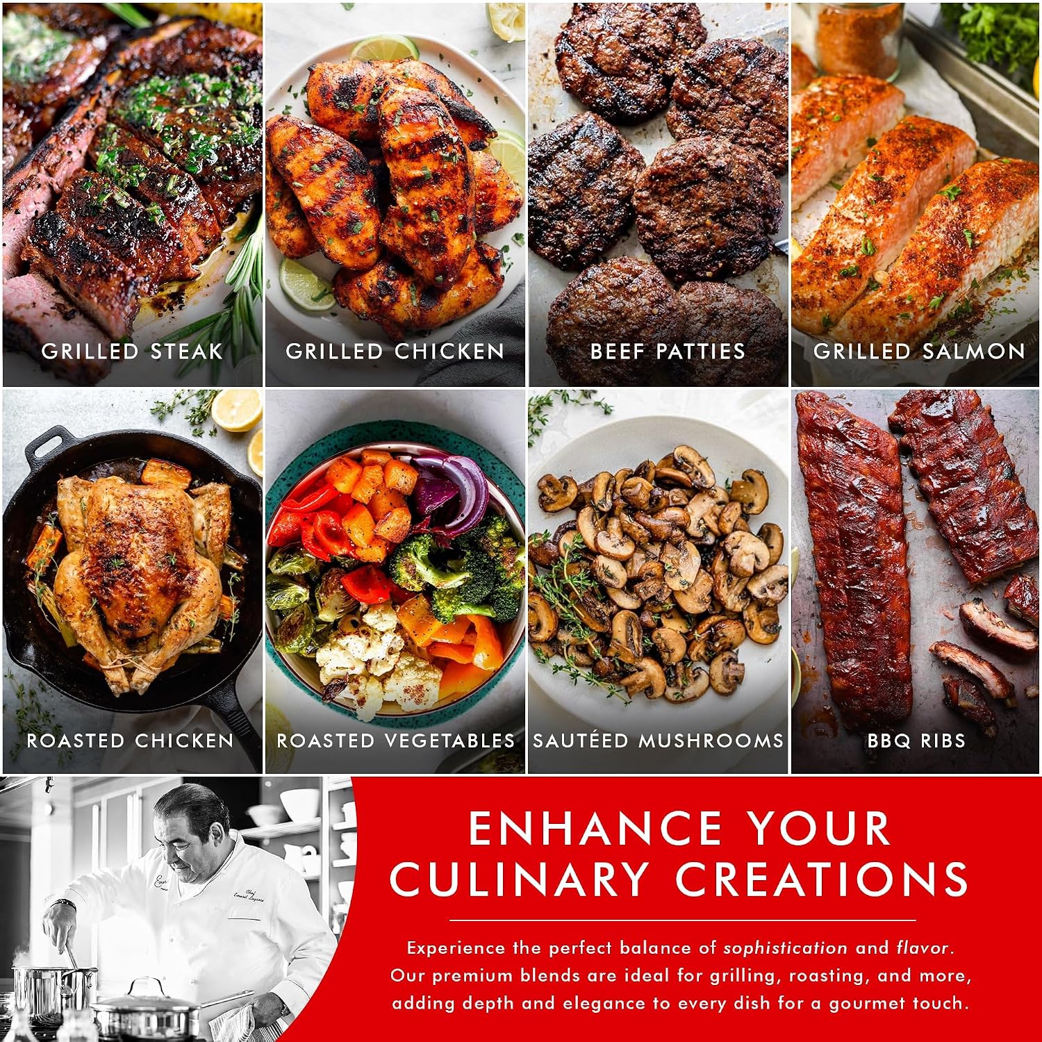 Emeril Lagasse 5 Oz, 3-Pack and 6-Pack Seasoning Blend: Original Essence, Cajun, Blackened, Chicken Rub, Steak Rub and Rib Rub Best Seasonings and Spices for Cooking (3PK - Chicken/Steak/Rib Rub)