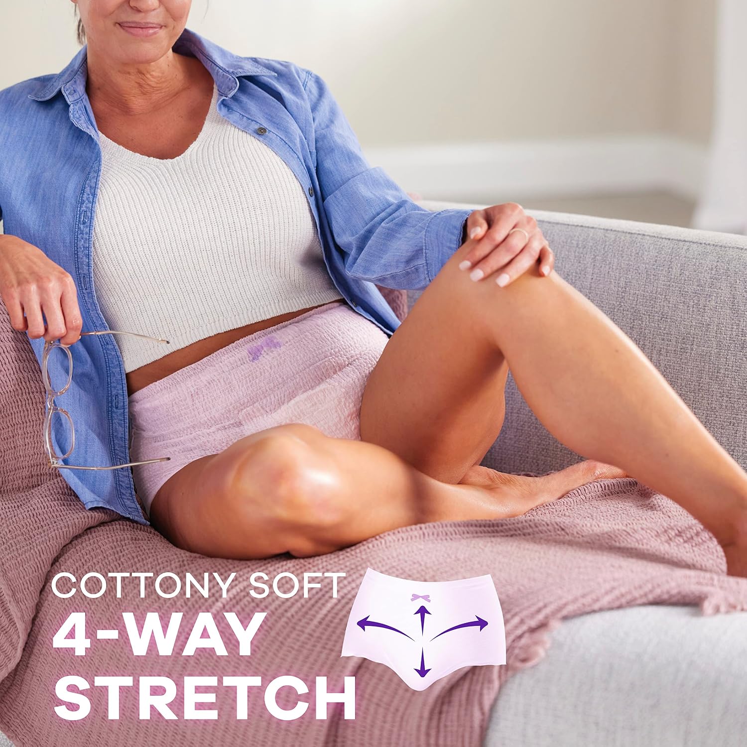 Always Discreet Adult Diapers for Women, Incontinence Underwear, Postpartum Essentials, Disposable Briefs, Max Absorbency, Bladder Leak Protection, Small/Medium, 32ct