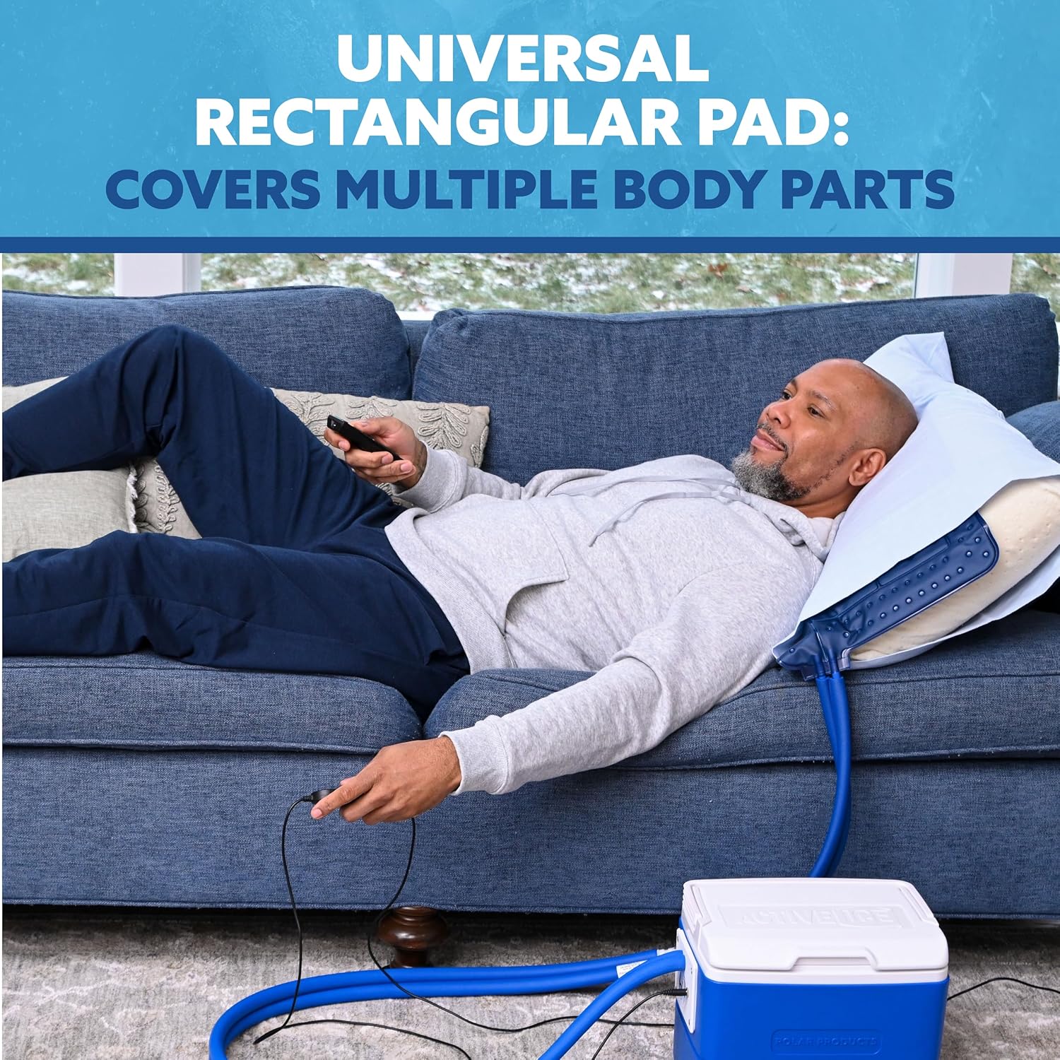 Polar Active Ice 3.0 | 9 QT Cold Therapy Ice Machine| Programmable Timer | 6 in 1 Universal Pad | Cryotherapy Pain Relief System | Ace Bandage Style Compression