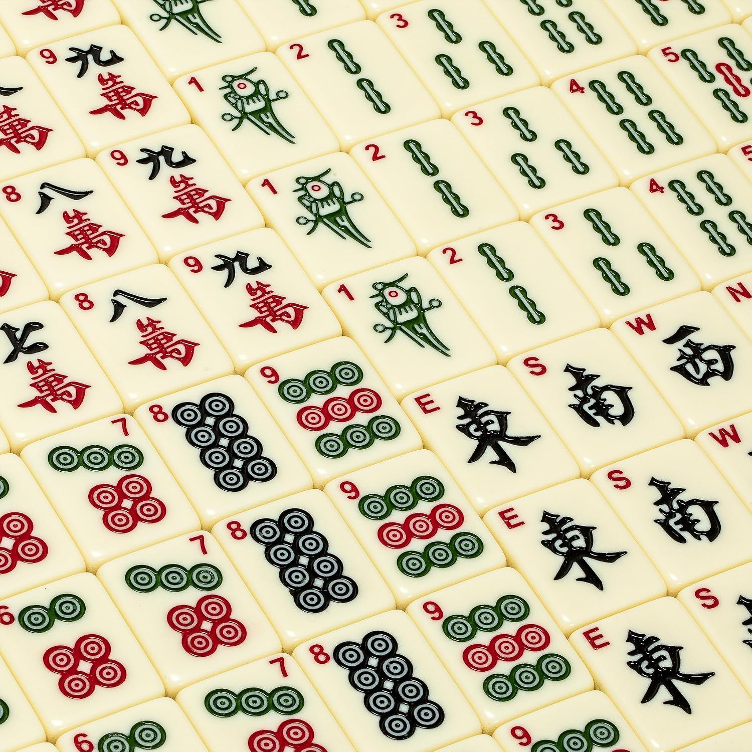 Yellow Mountain Imports Chinese Mahjong Set – Rouge Heritage – 146 Medium Tiles, Professional Set for Chinese-Style Play [中式麻將 專業套裝]