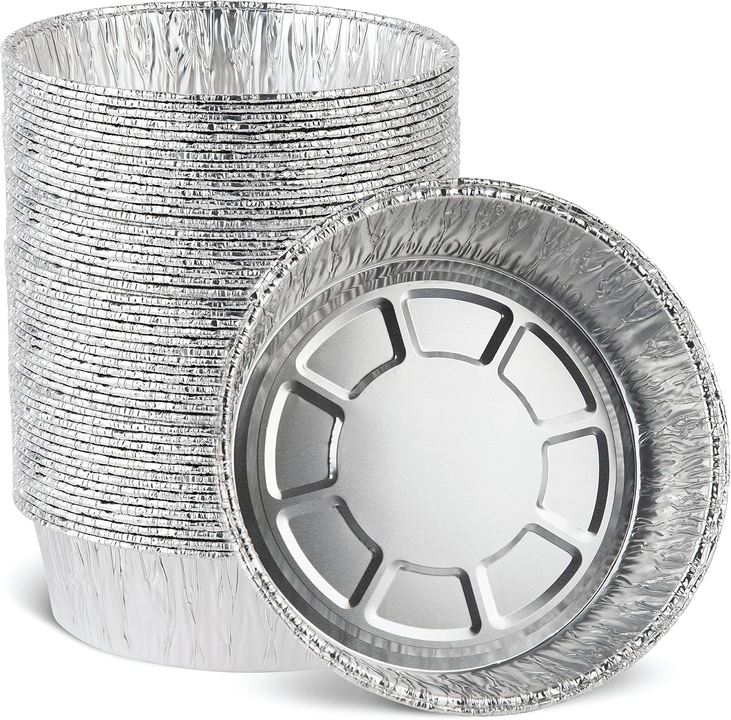 PLASTICPRO 9'' Inch Round Tin Foil Pans Disposable Aluminum Pack of 20