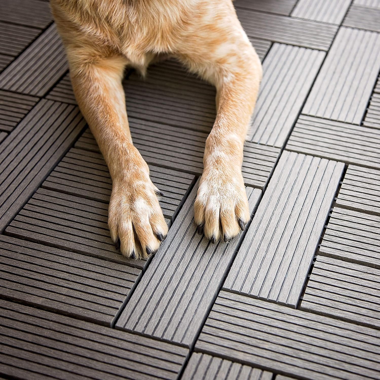 IncStores Helios Interlocking Patio Deck Tiles | All Weather | Waterproof Outdoor Flooring for Patio, Balcony Flooring, Garden and Poolside | 12"x12" | 11 Gray 6 Slate Tiles