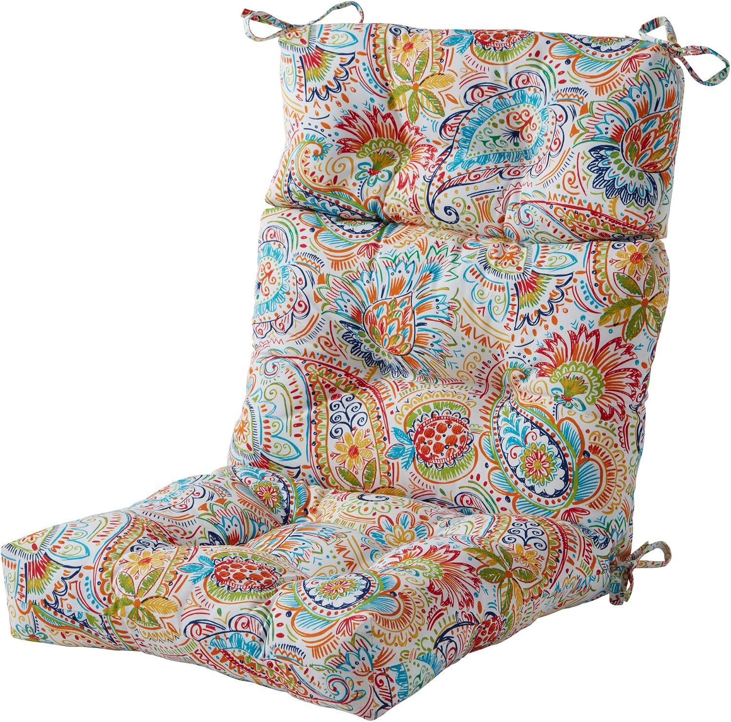 Greendale Home Fashions Outdoor 44x22-inch High Back Chair Cushions (Set of 2), Cement