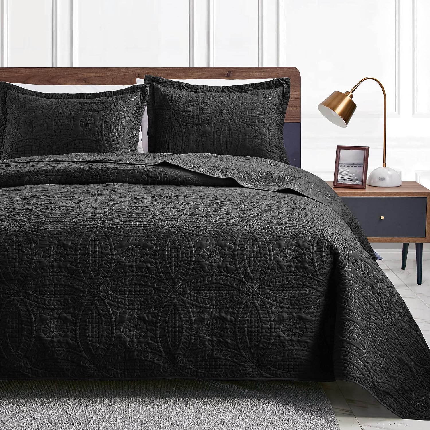 Love's cabin Quilts for Queen Bed Blue Bedspreads - Soft Bed Summer Lightweight Bedspread Comforter - Modern Style Coin Pattern Coverlet for All