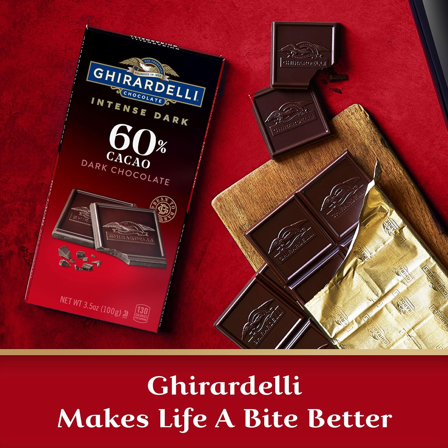Ghirardelli, Intense Dark Chocolate Bar, 72% Cacao, Bar, 3.5 Ounce