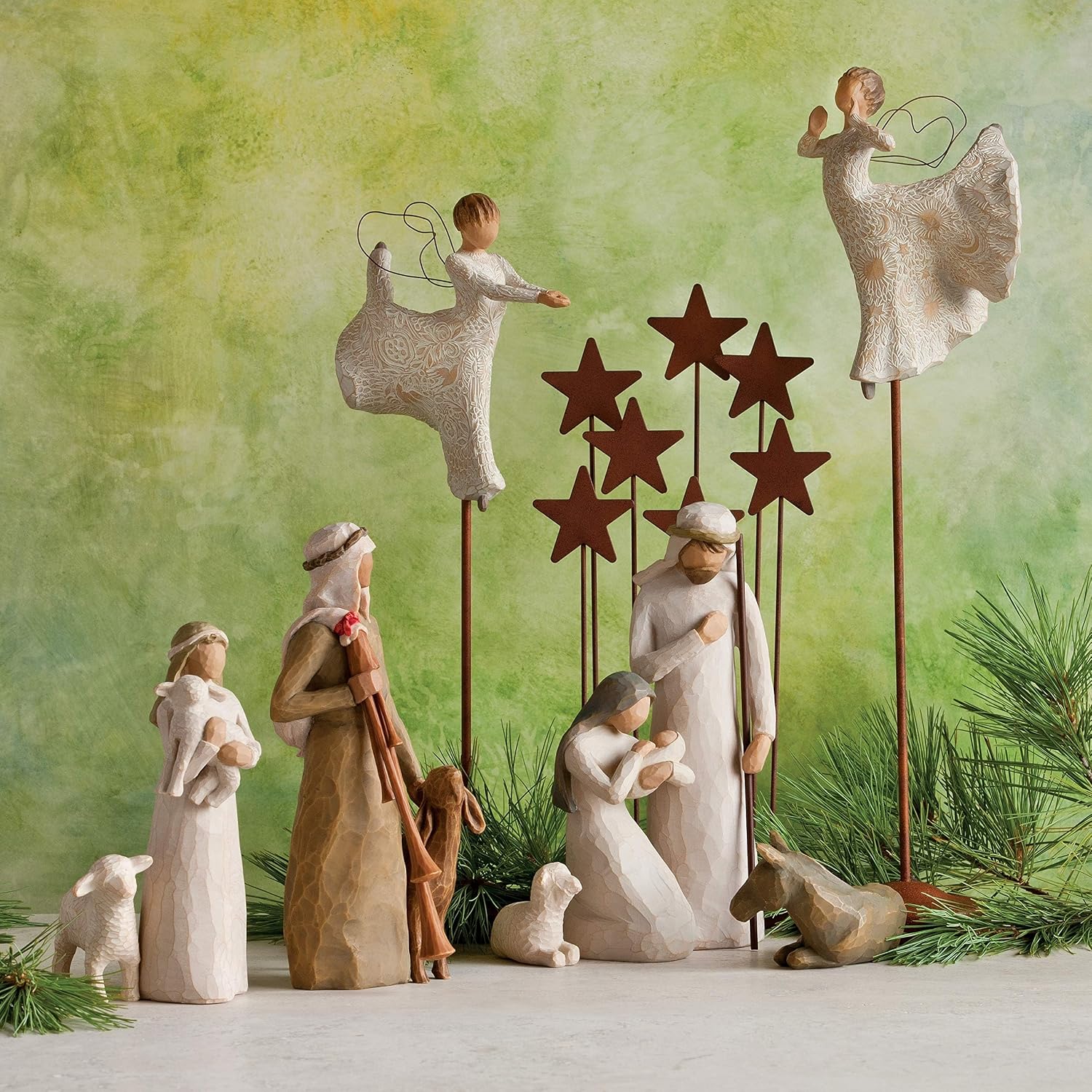 Willow Tree Ox and Goat, Sculpted Hand-Painted Nativity Figures, 2-Piece Set | Extends the Willow Tree Nativity Scene, Designed by Artist Susan Lordi, Heirloom Keepsake, Display on Shelf or Table