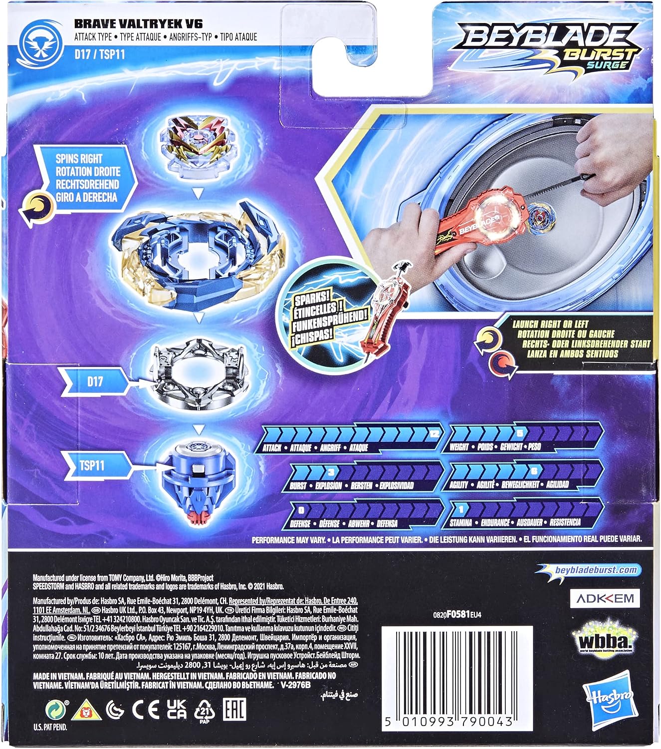 Bey Blade Burst Surge Speedstorm Spark Power Set - Battle Game Set with Sparking Launcher and Right-Spin Battling Top Toy, Red