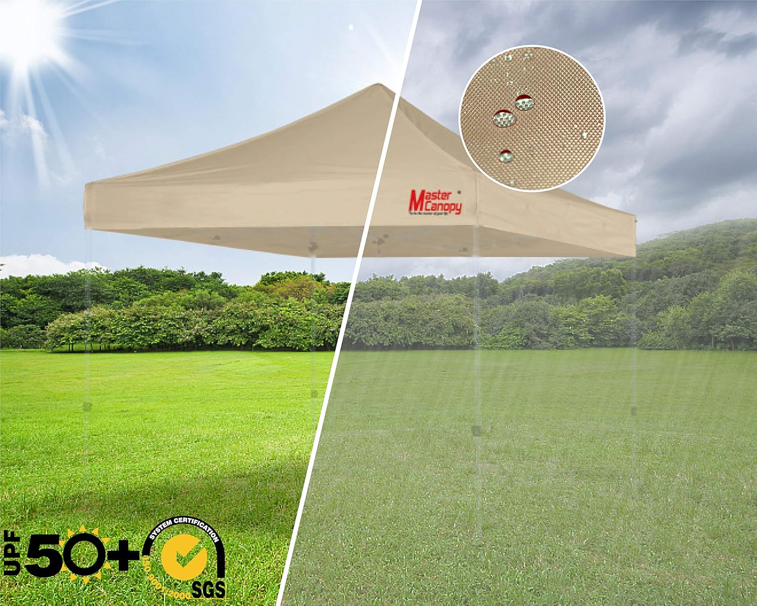 MASTERCANOPY 10x10 Replacement Pop Up Canopy Top for Kingkong Frame Gray