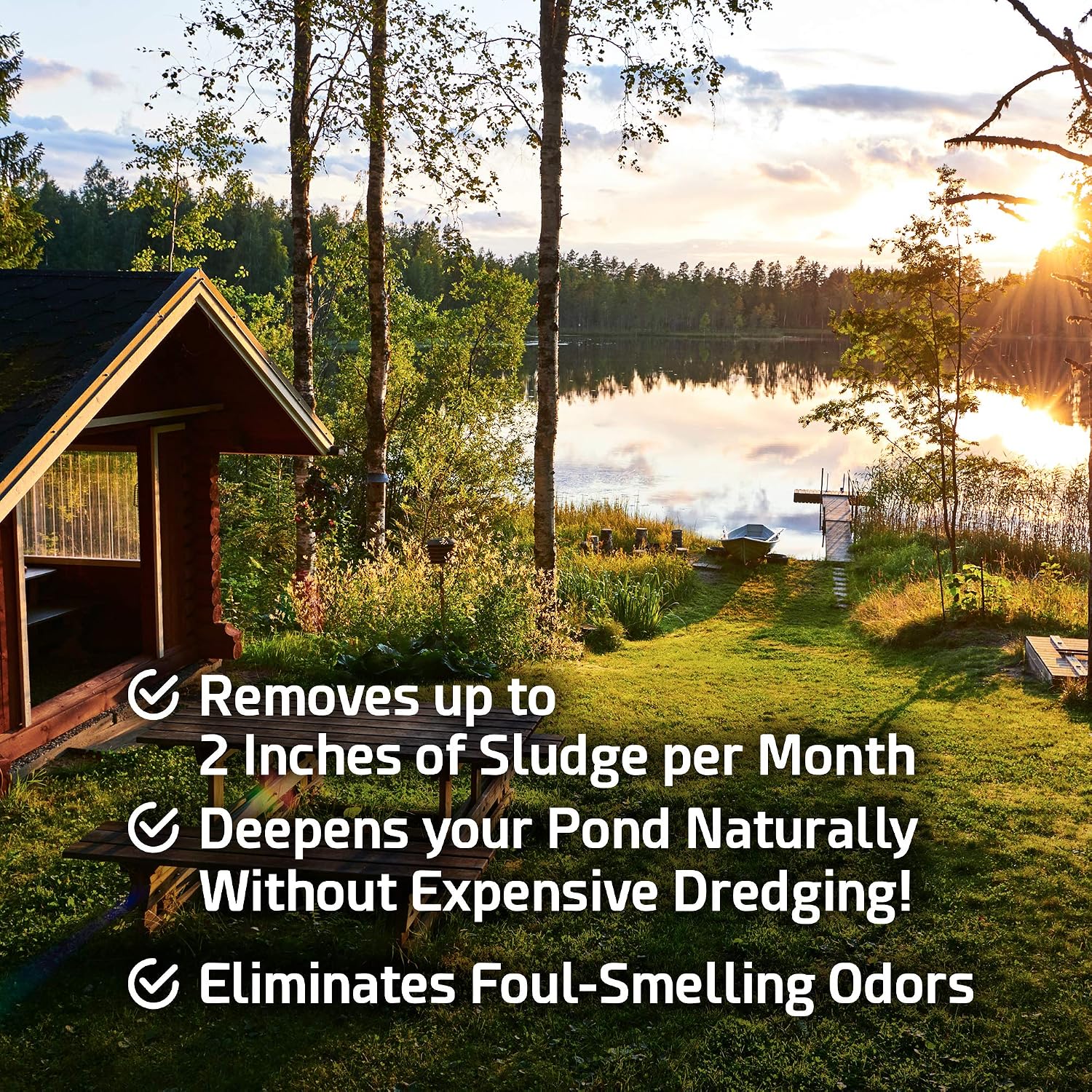 Pond Sludge Remover – 5 Pounds Beneficial Pond Bacteria & Enzyme Treatment - 100% Natural Muck Digester – Safe for All Aquatic Life and