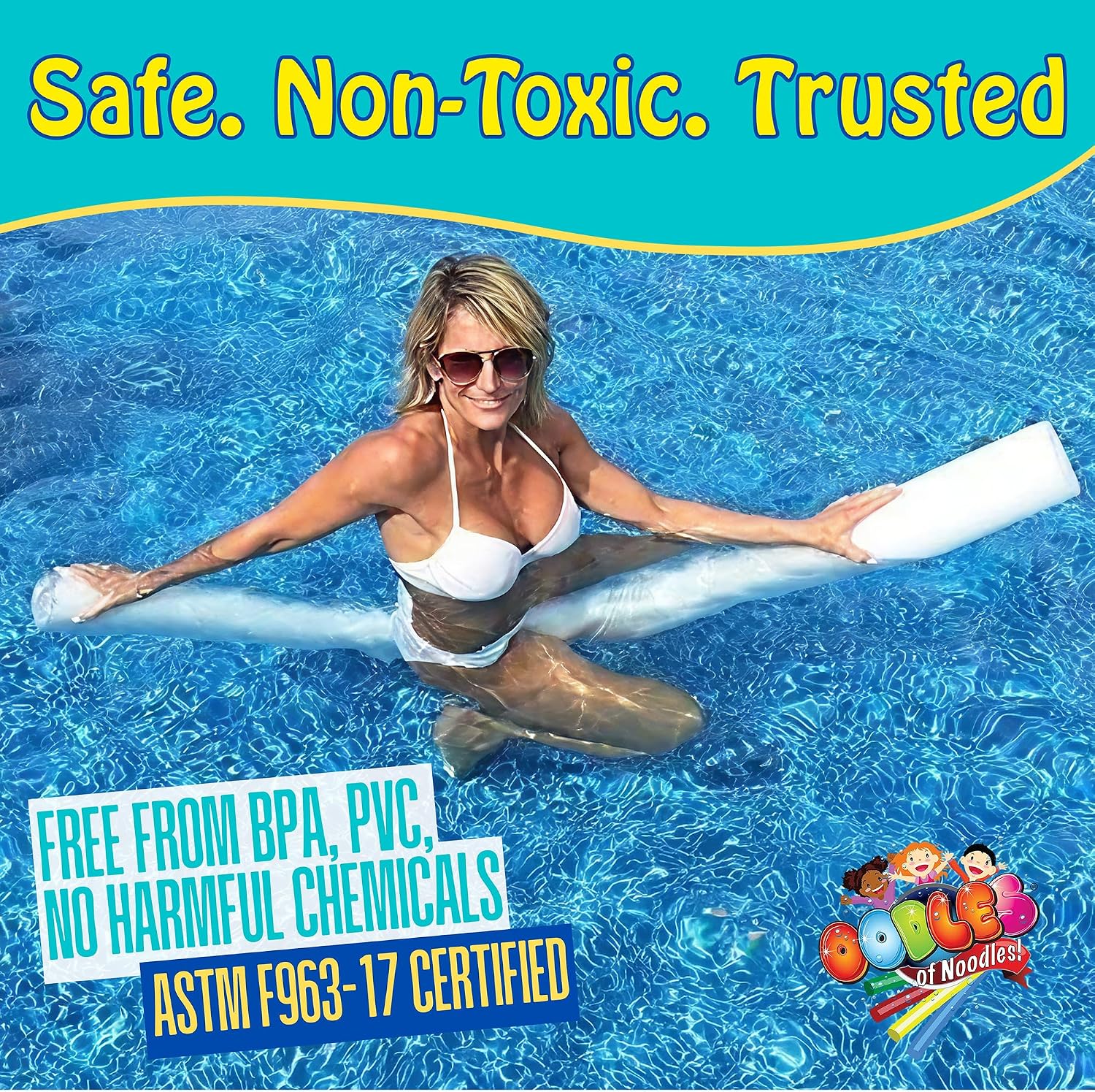 Oodles of Noodles MEGA Jumbo Pool Noodle, 6ft x 5in, White | Biggest pool noodle ever, multi-purpose, approx 6ft x 5in size.