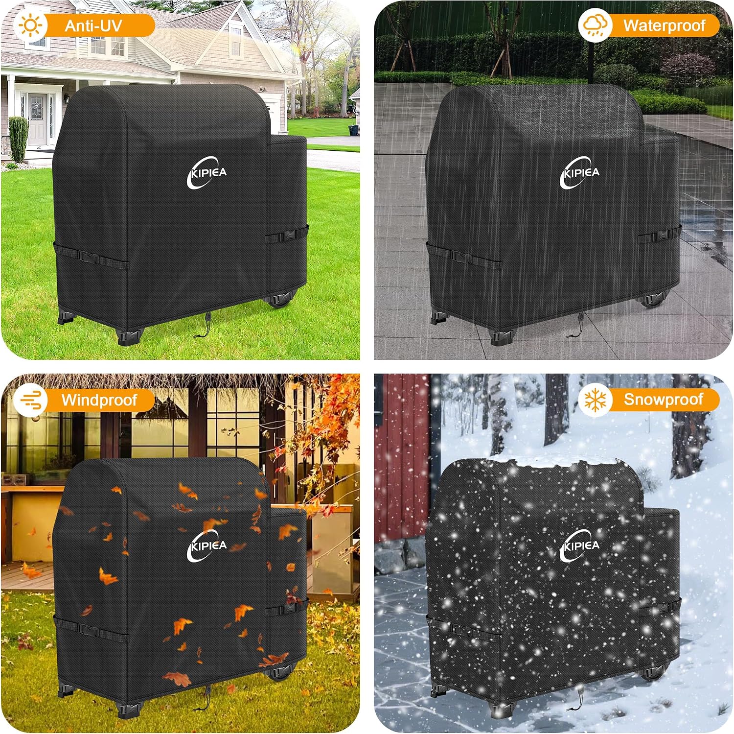600D Vertical Smoker Cover for Pit Boss 3/4 / 5/7 Series, Waterproof Pellet Grill Cover, 73550, UV Resistant, No Tear, No Fading