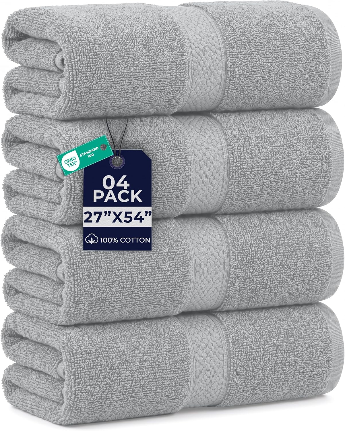 DAN RIVER 24 Pack Cotton Wash Cloths Set for Showering [12x12] White