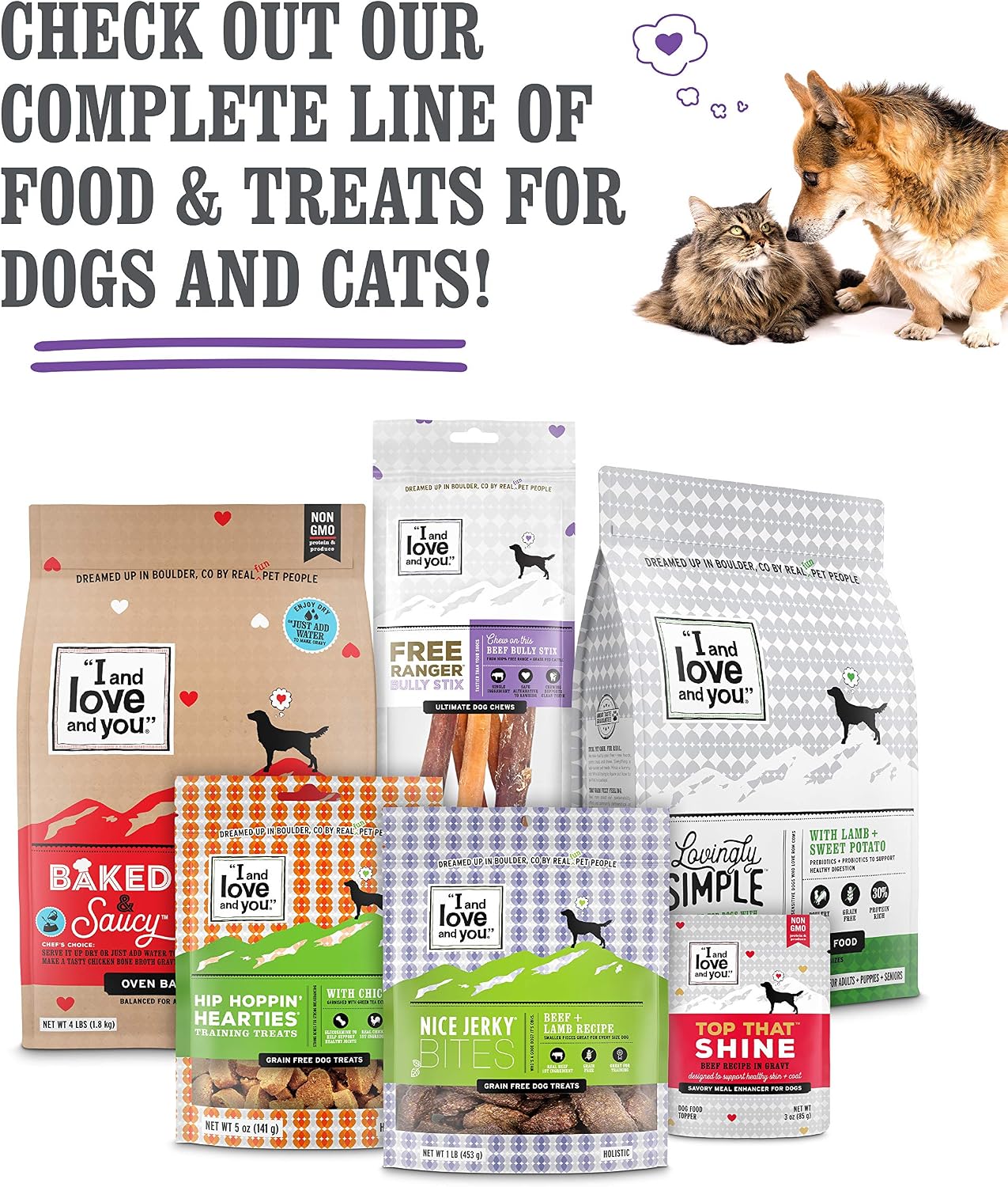 I and love and you Naked Essentials Dry Dog Food - Lamb + Bison - High Protein, Real Meat, No Fillers, Prebiotics + Probiotics, 4lb Bag